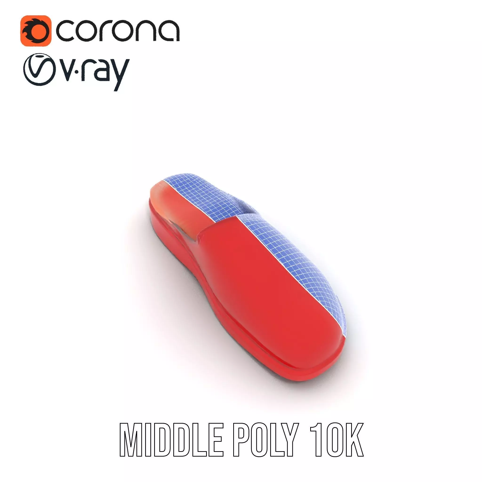 Red Leather Slipper model pack Low-poly 3D model_27