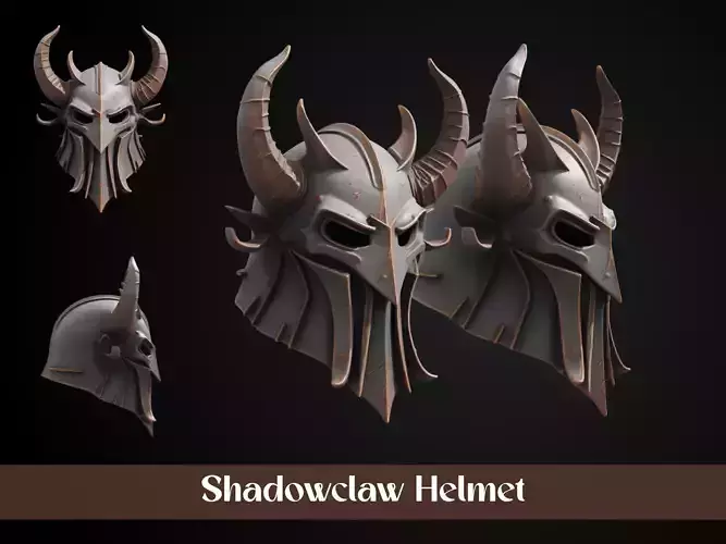 Stylized Orc Helmet - Shadowclaw
