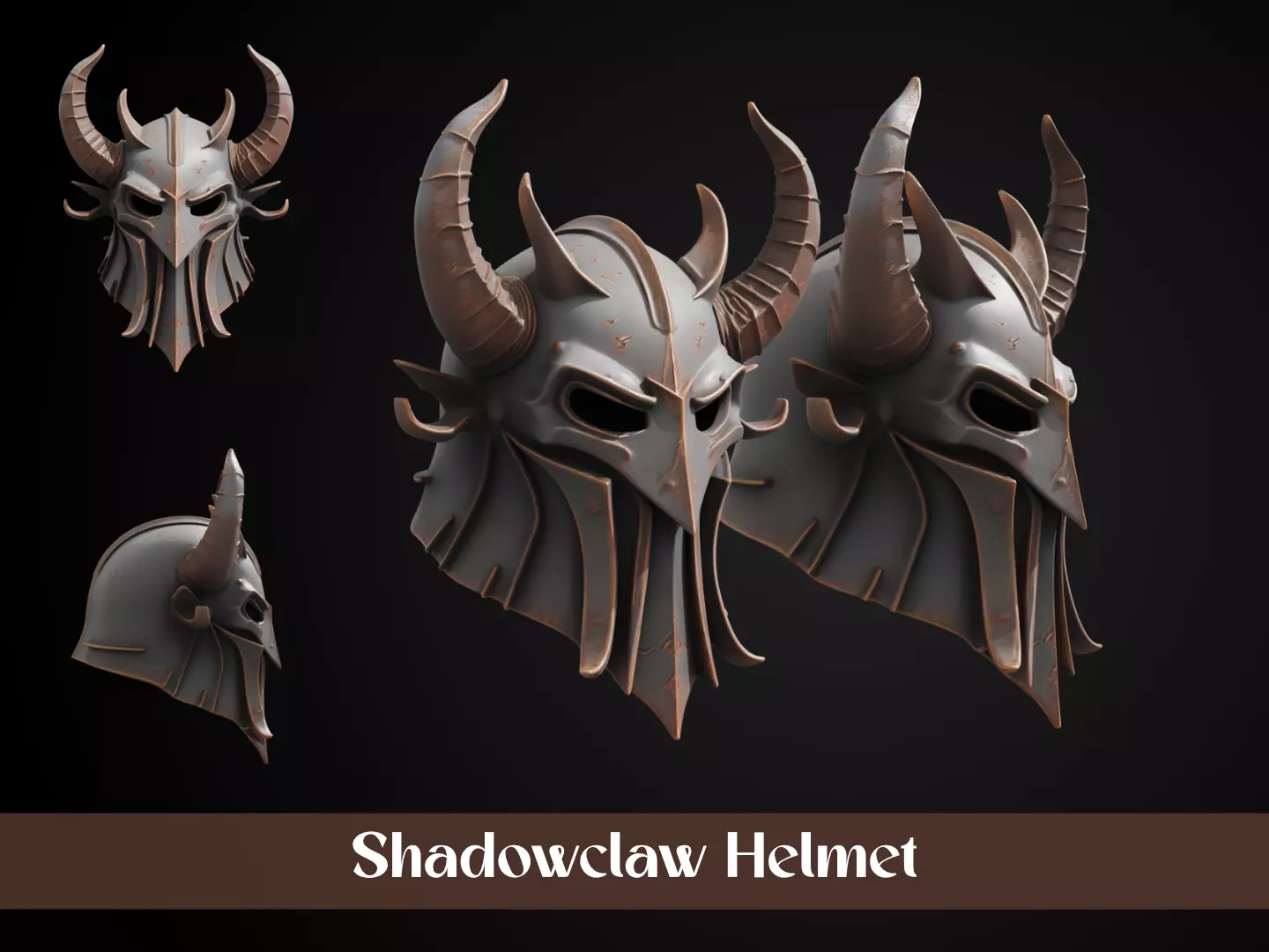 Stylized Orc Helmet - Shadowclaw 3D print model