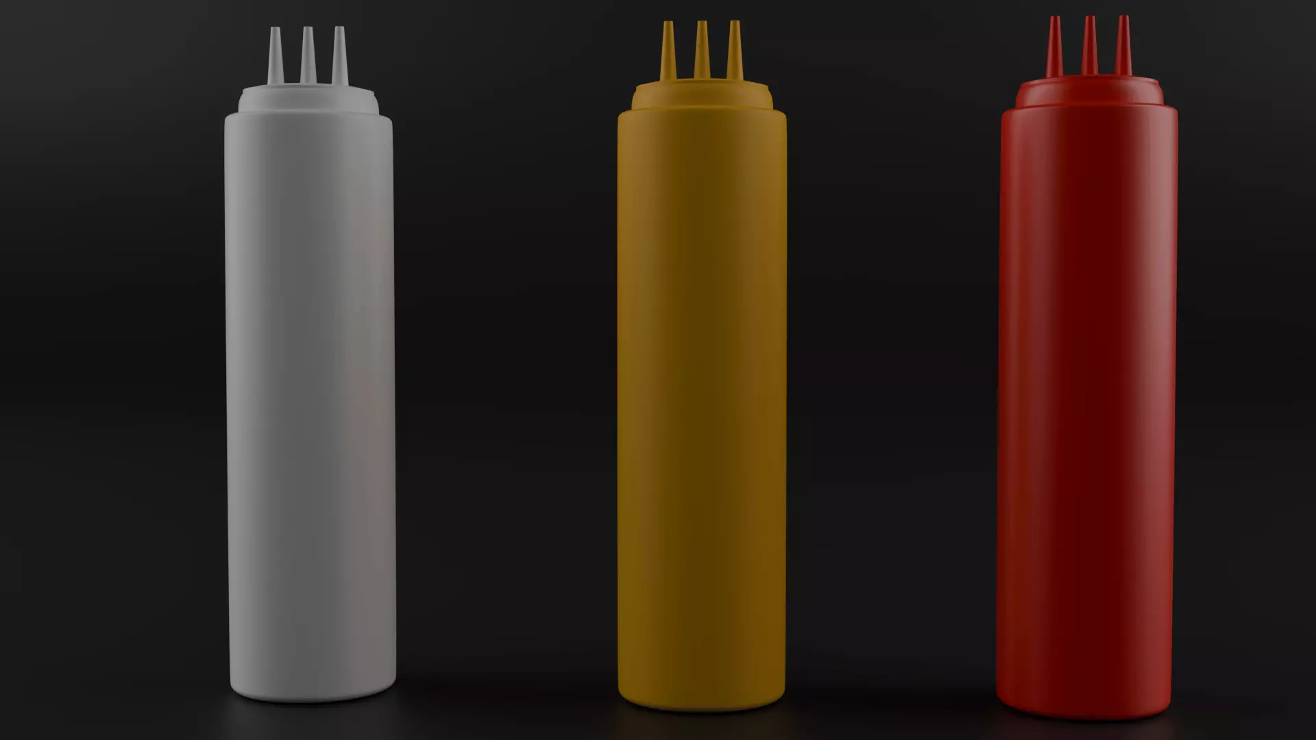 Realistic 3D Sauce Bottles Pack Free low-poly 3D model