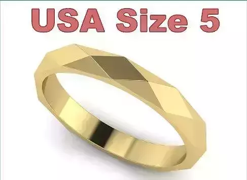 Faceted Gold Ring - USA Size 5