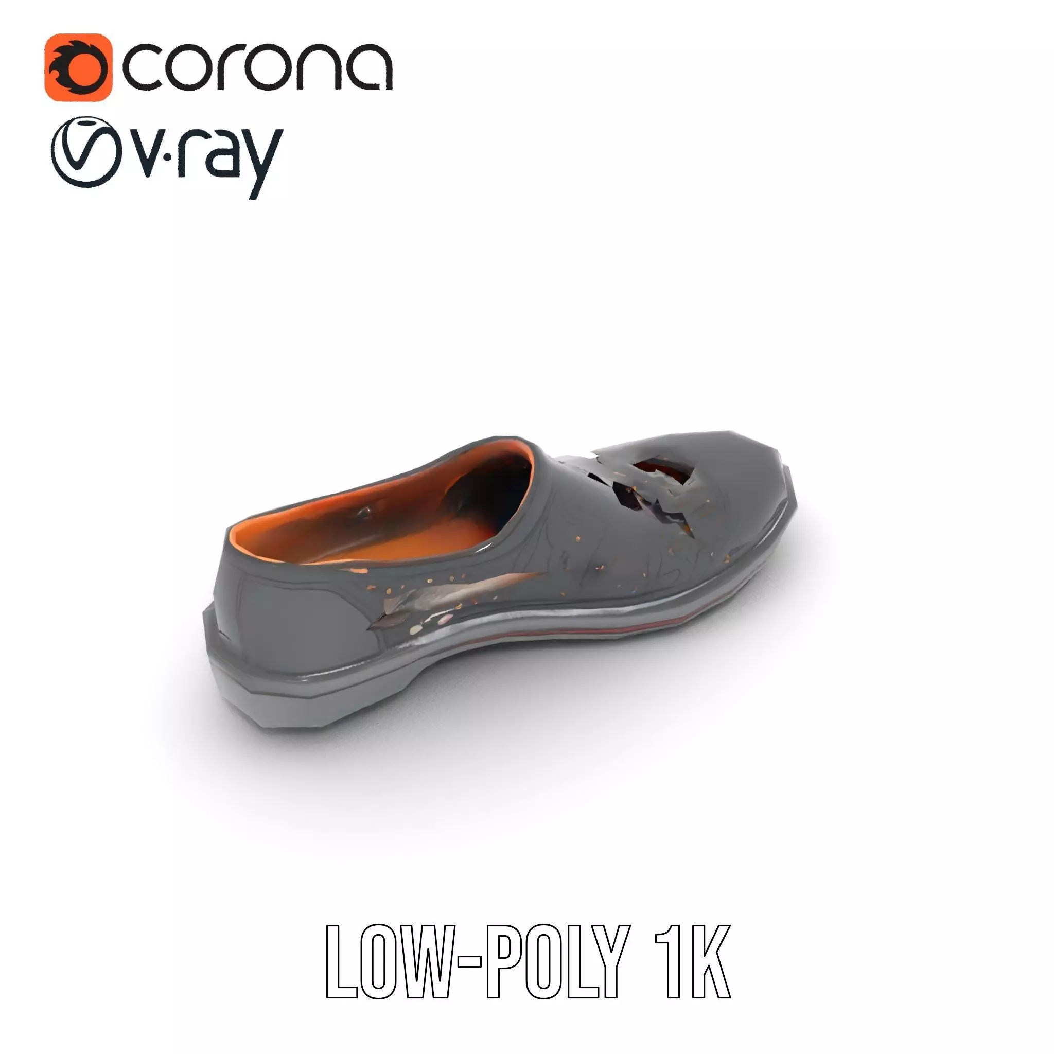 Elegant Black Loafer model pack Low-poly 3D model_9