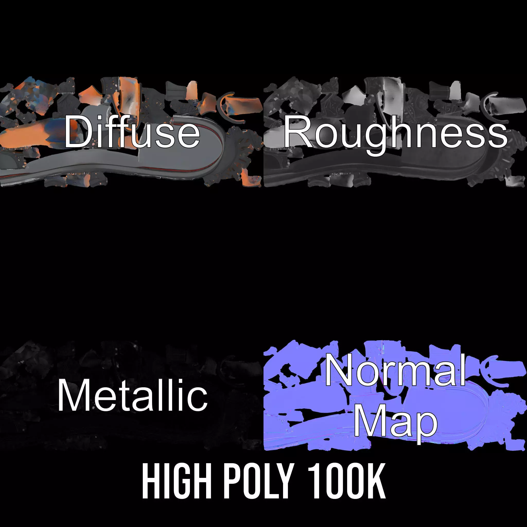 Elegant Black Loafer model pack Low-poly 3D model_3