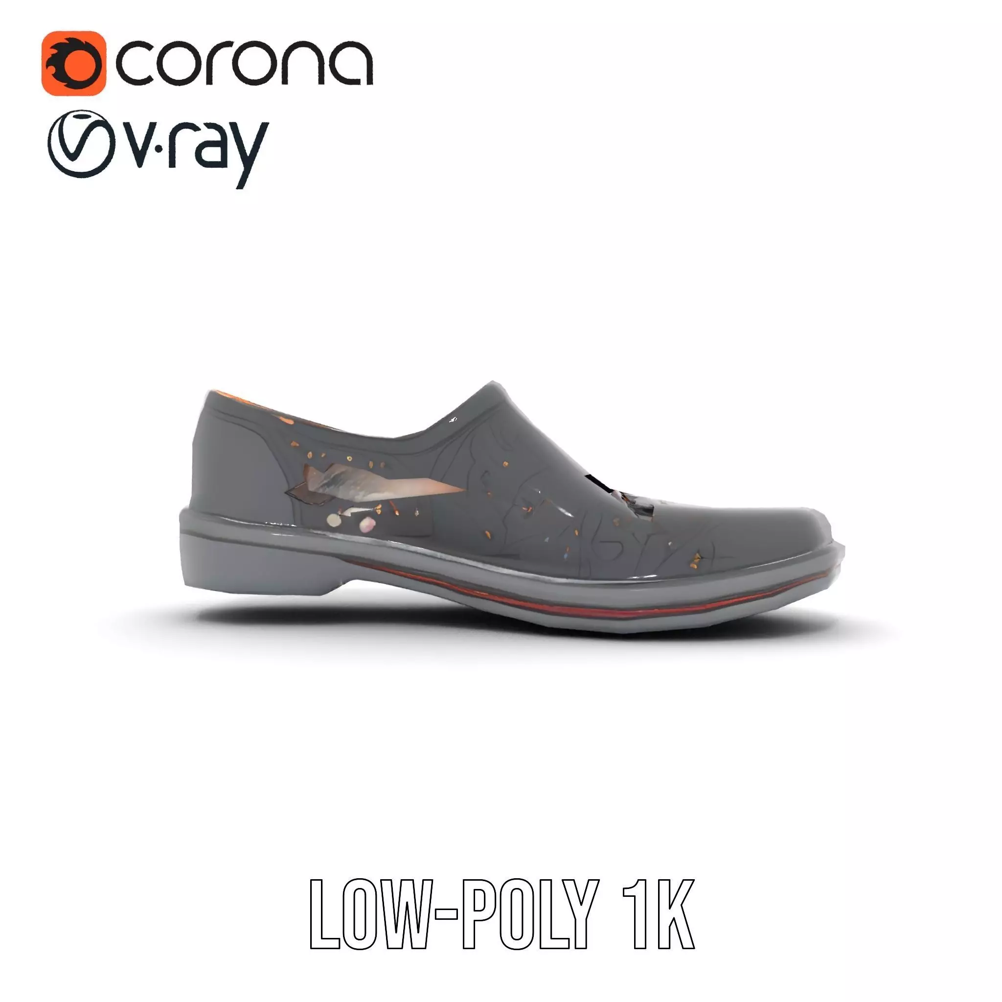 Elegant Black Loafer model pack Low-poly 3D model_17