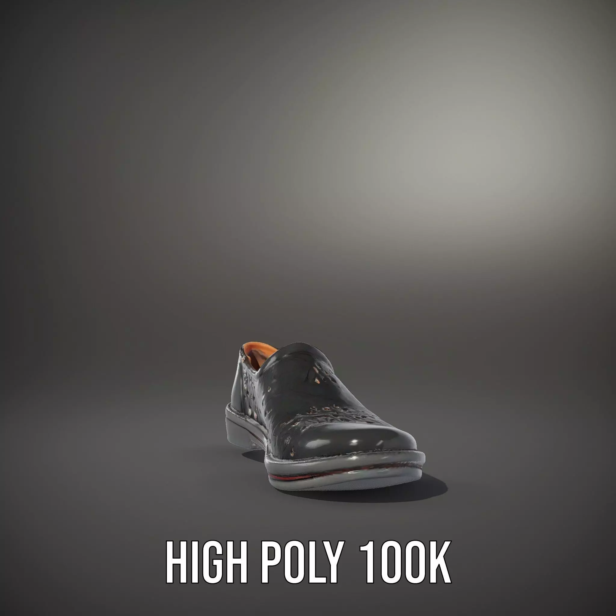 Elegant Black Loafer model pack Low-poly 3D model_10