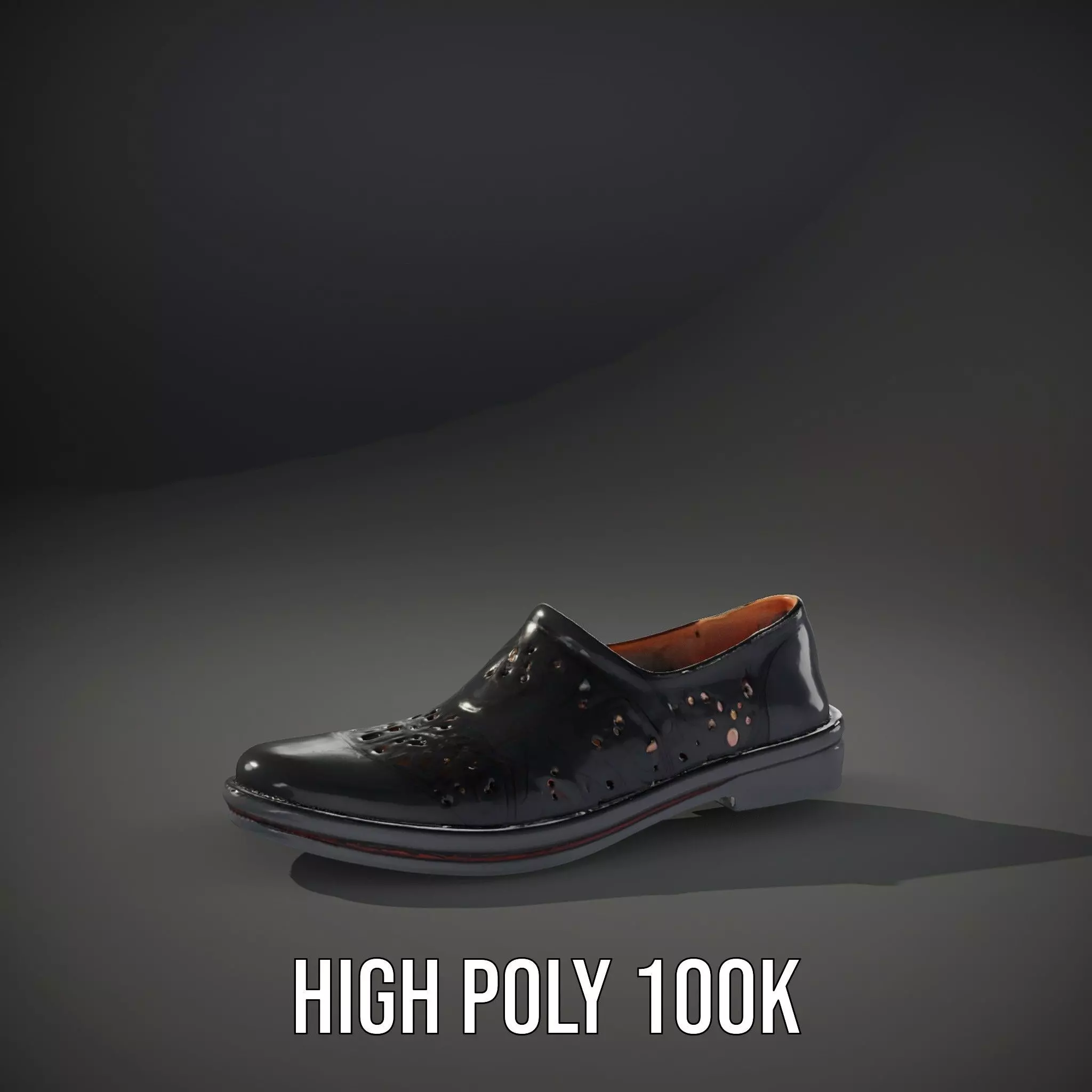 Elegant Black Loafer model pack Low-poly 3D model_8