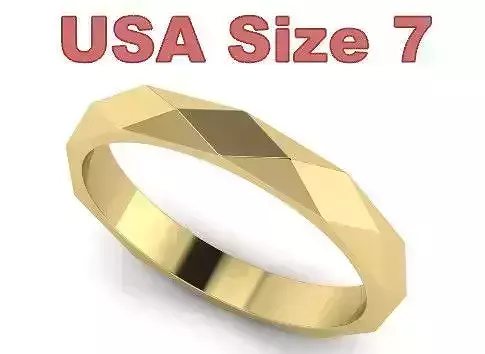 Faceted Gold Ring - USA Size 7