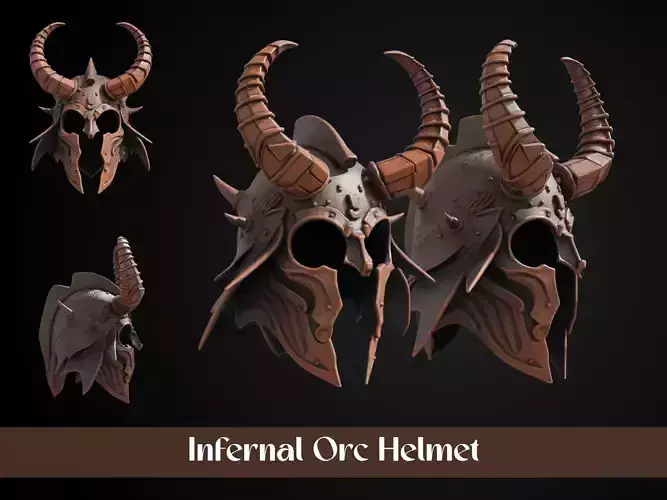 Stylized Orc Helmet - Infernal Orc