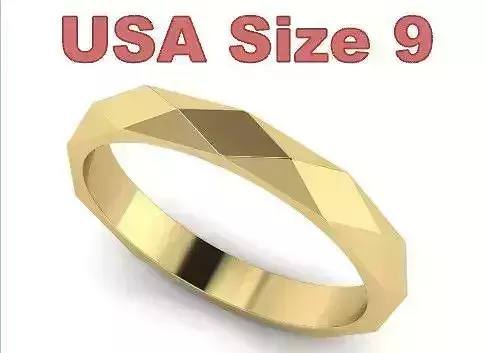 Faceted Gold Ring - USA Size 9