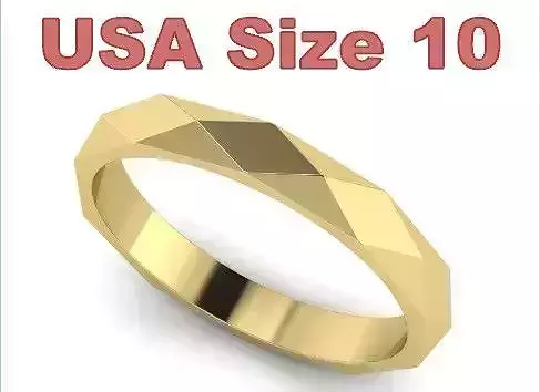 Faceted Gold Ring - USA Size 10