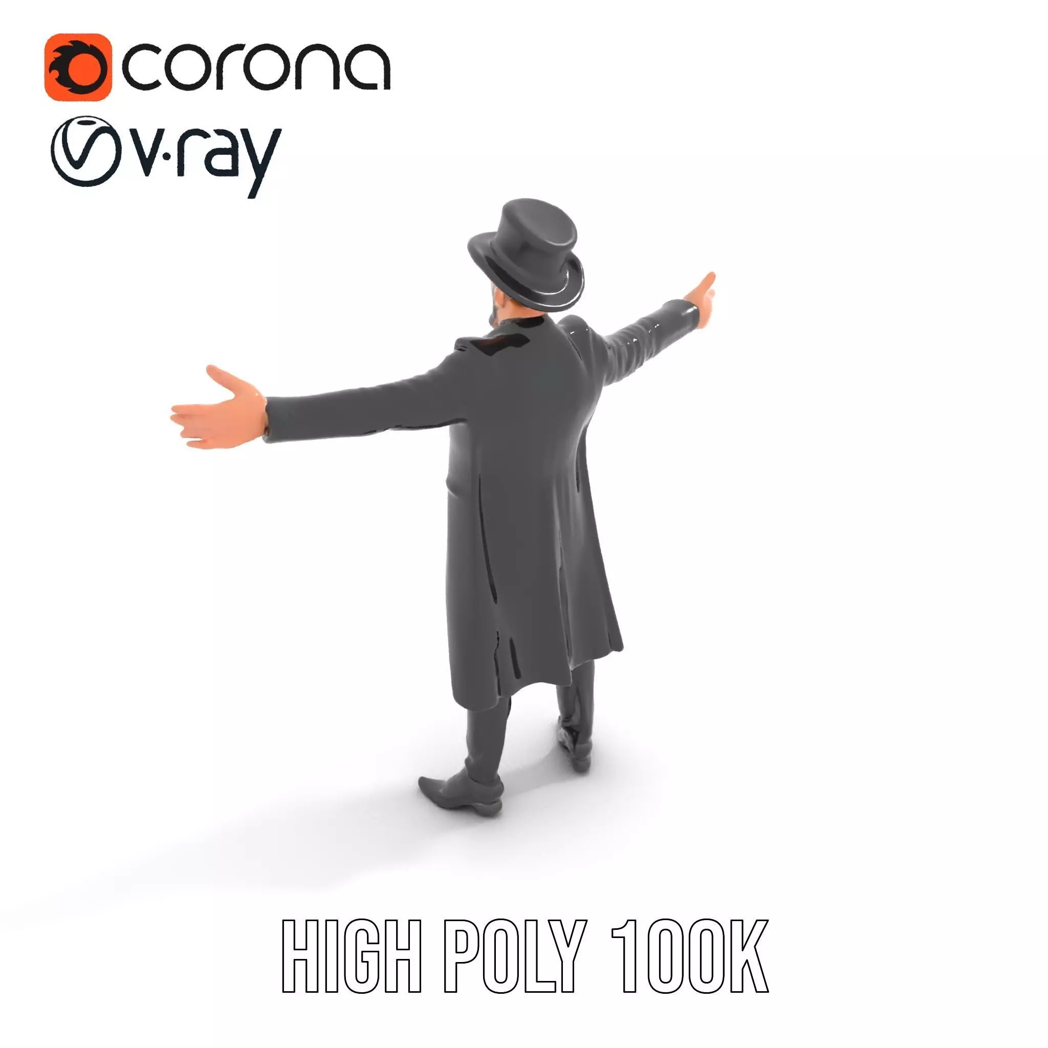 Elegant Victorian Gentleman model pack Low-poly 3D model_28