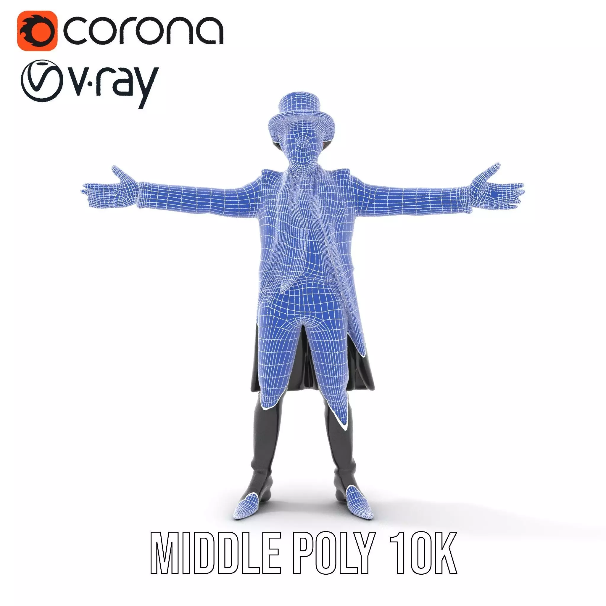 Elegant Victorian Gentleman model pack Low-poly 3D model_26