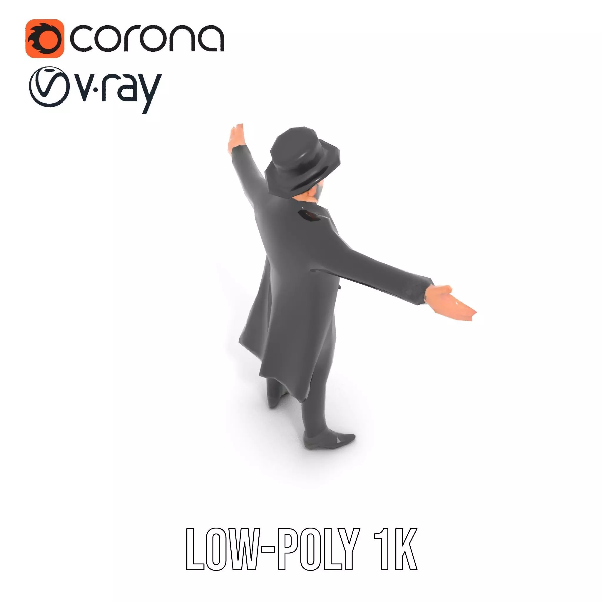 Elegant Victorian Gentleman model pack Low-poly 3D model_16