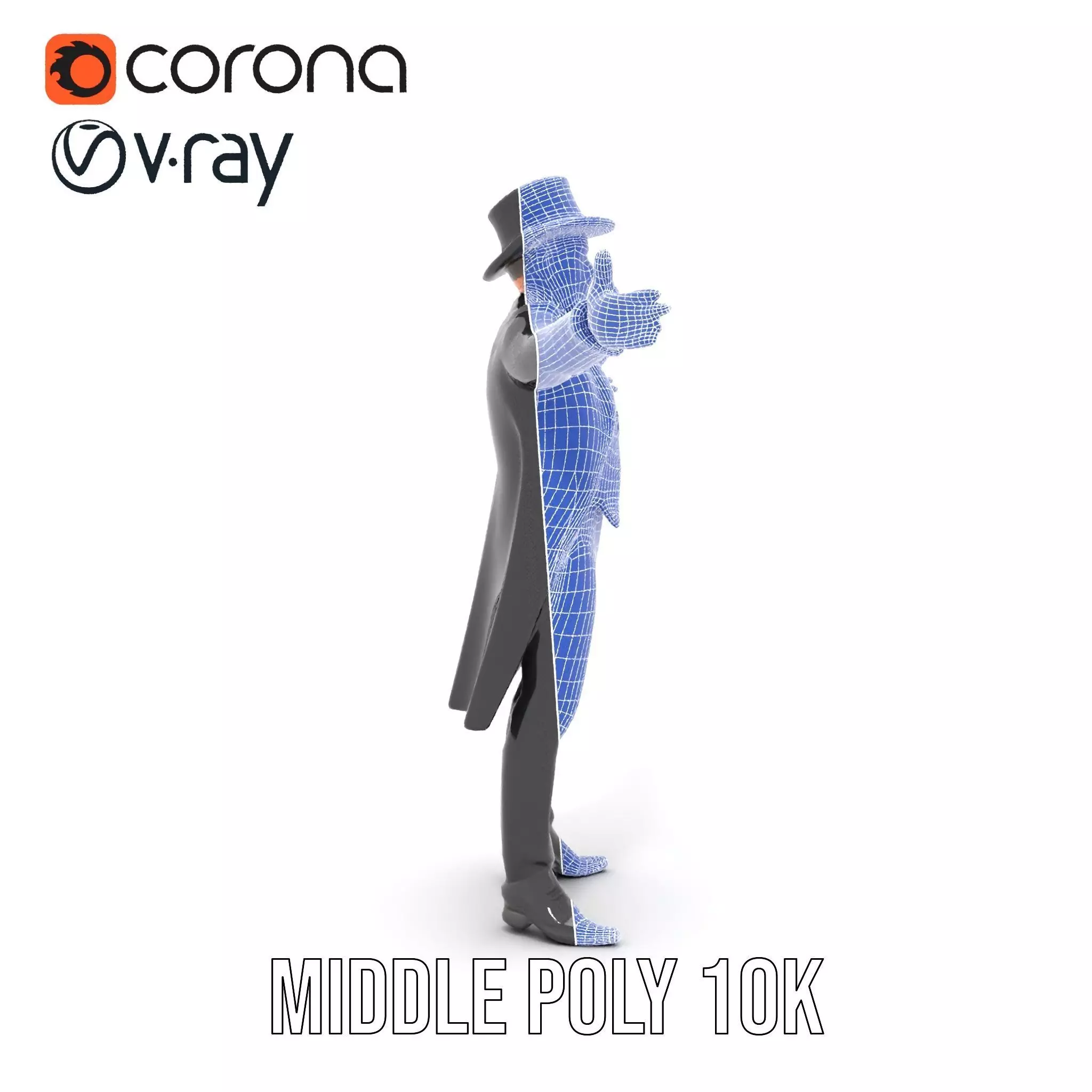 Elegant Victorian Gentleman model pack Low-poly 3D model_29