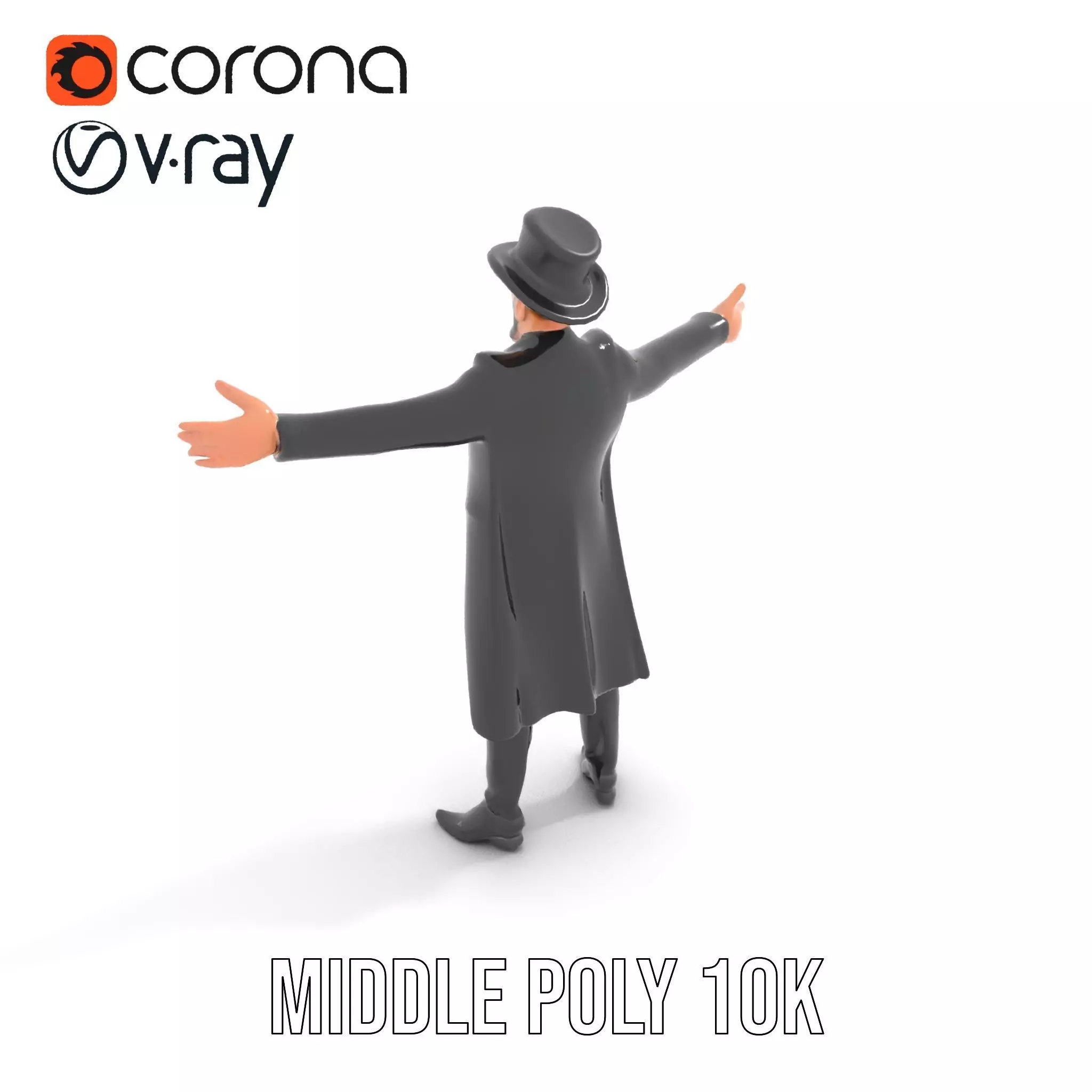 Elegant Victorian Gentleman model pack Low-poly 3D model_5