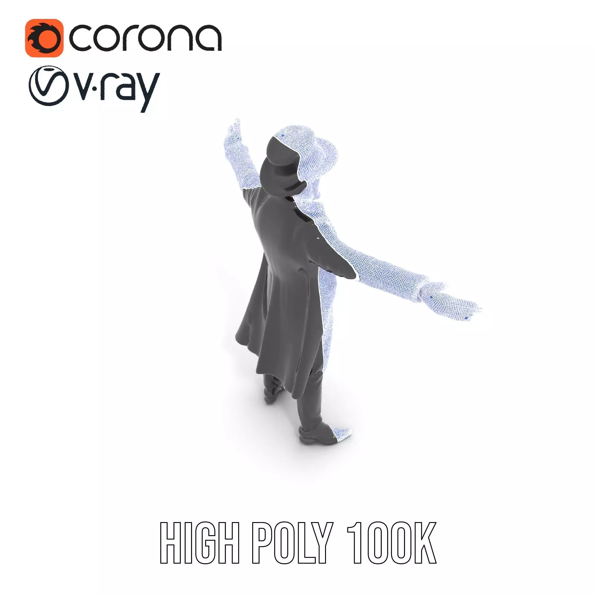 Elegant Victorian Gentleman model pack Low-poly 3D model_32