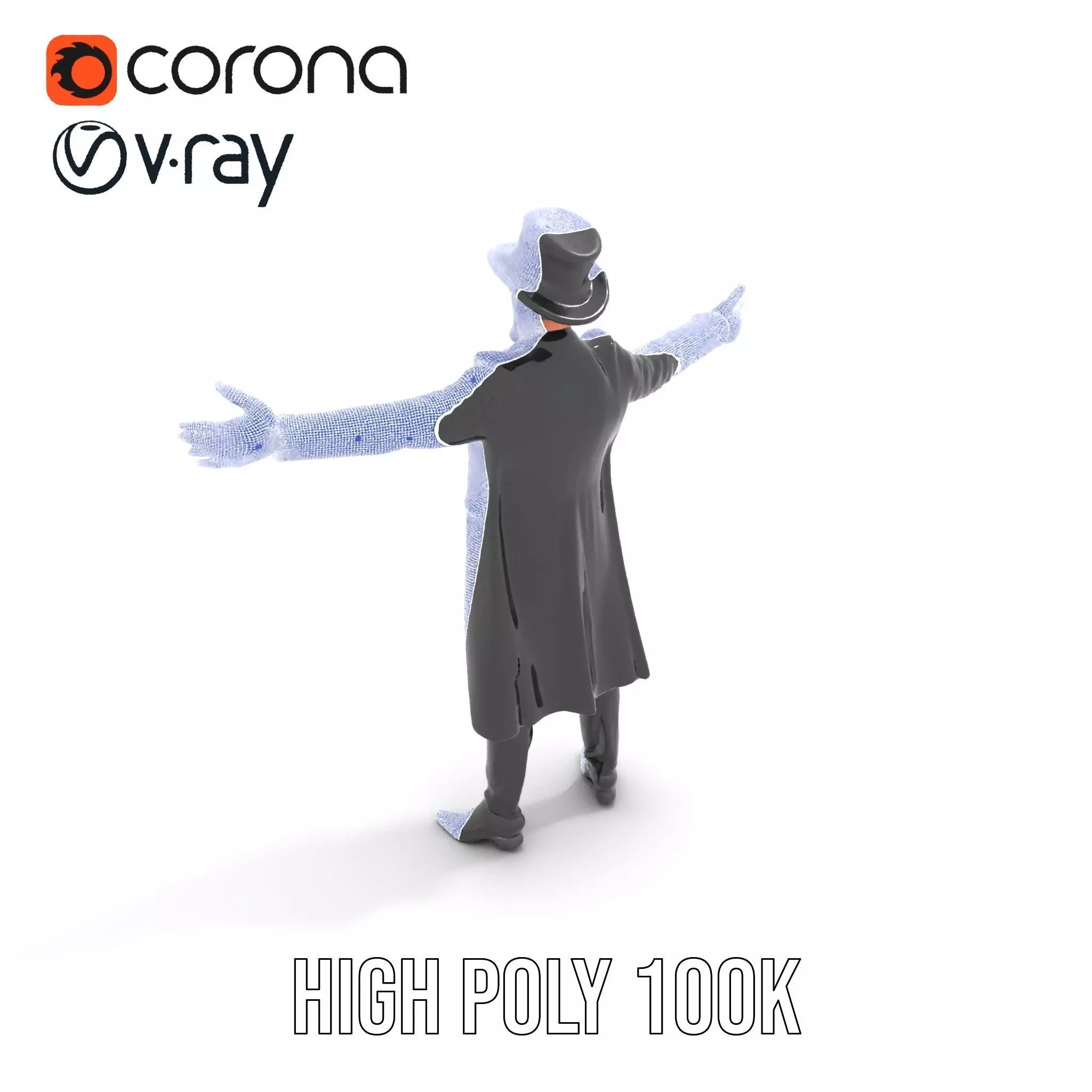 Elegant Victorian Gentleman model pack Low-poly 3D model_33