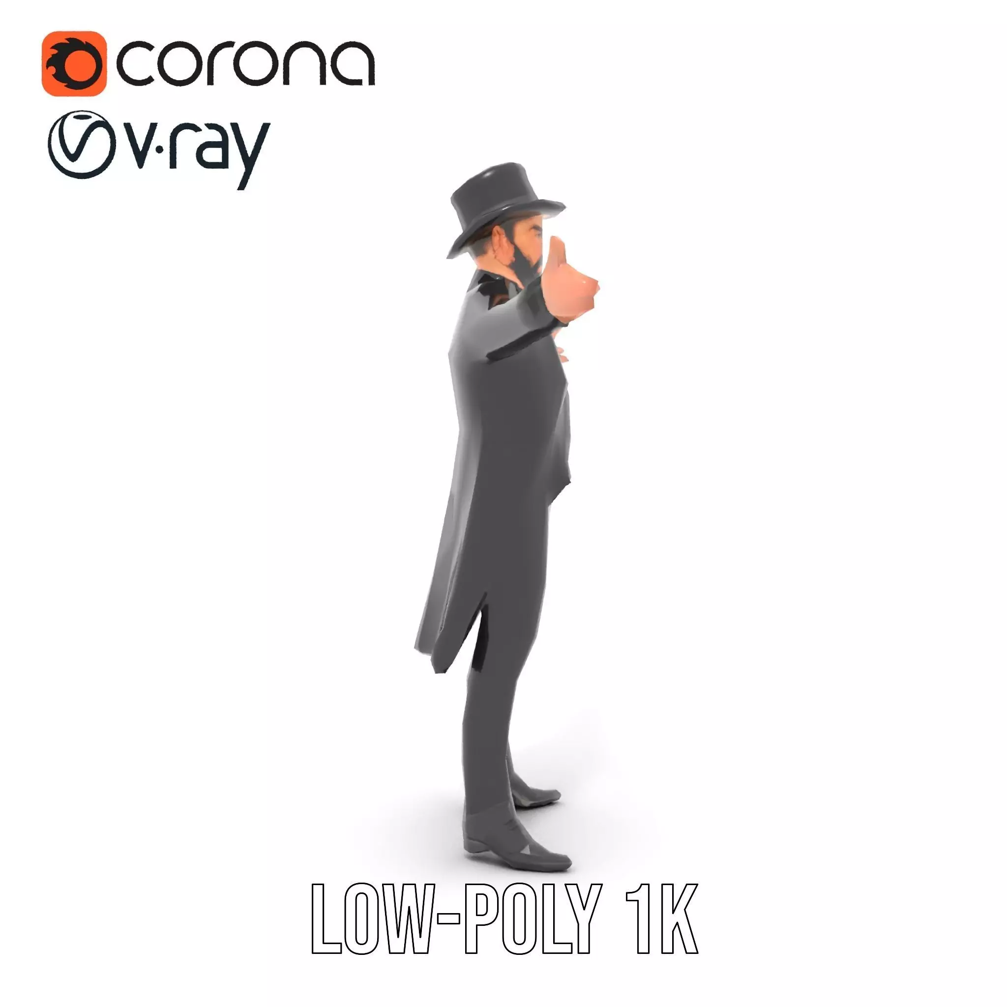 Elegant Victorian Gentleman model pack Low-poly 3D model_21