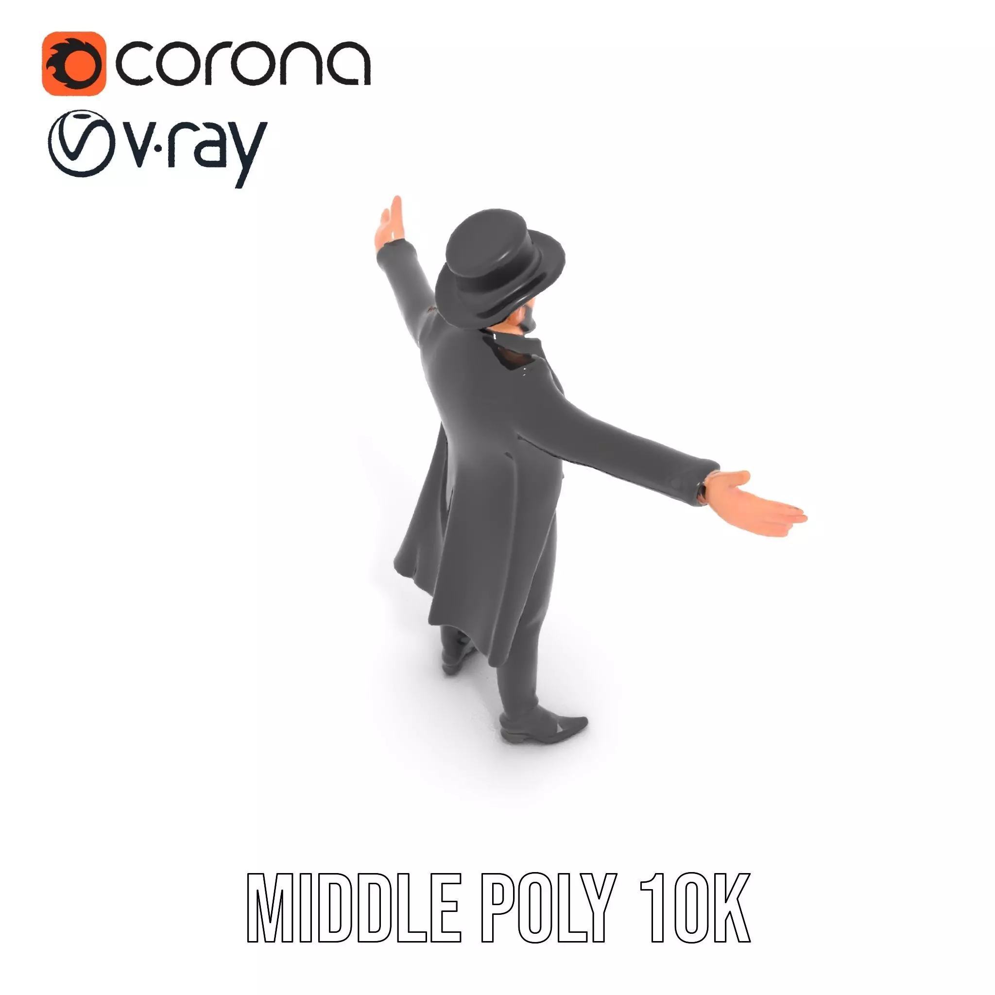 Elegant Victorian Gentleman model pack Low-poly 3D model_11