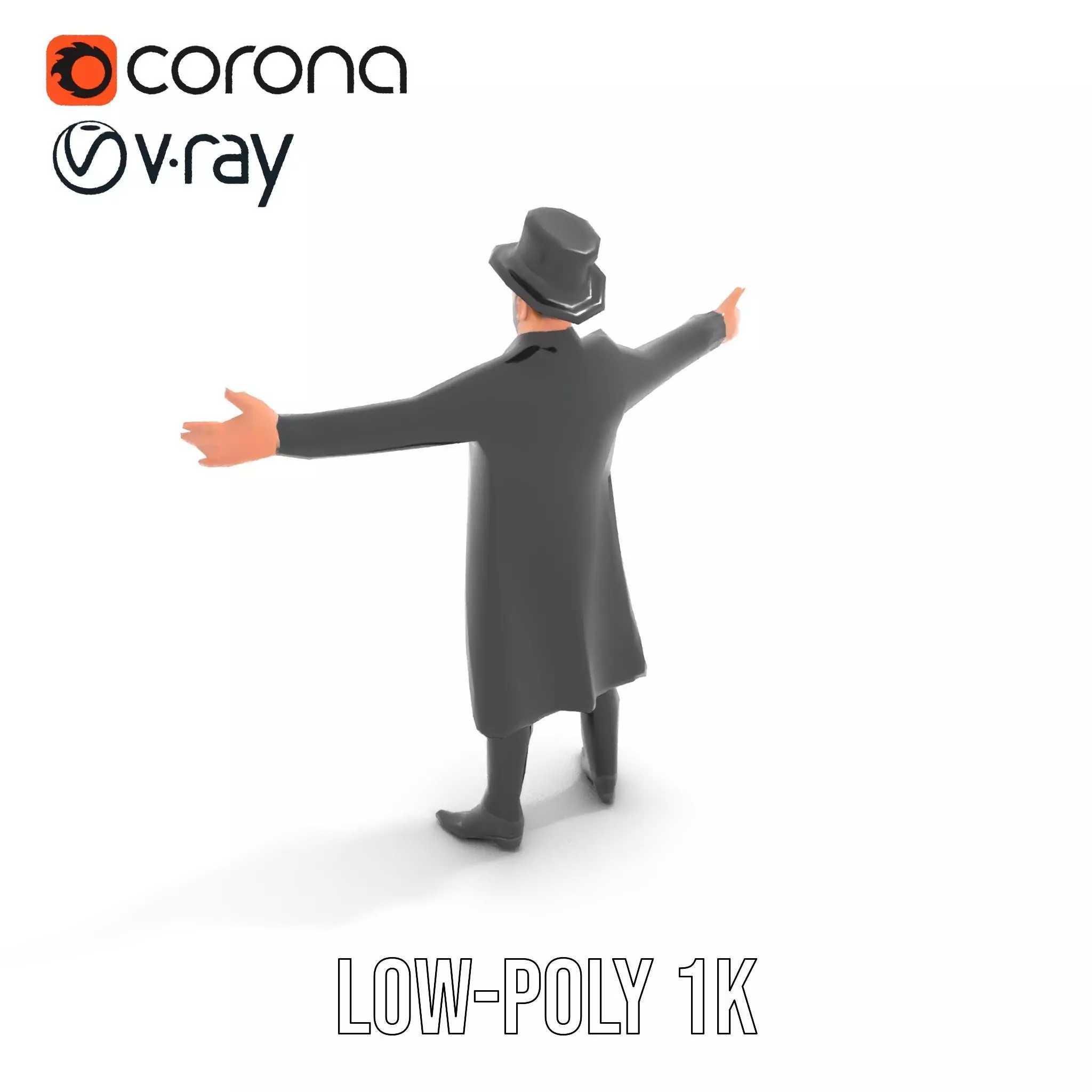 Elegant Victorian Gentleman model pack Low-poly 3D model_9