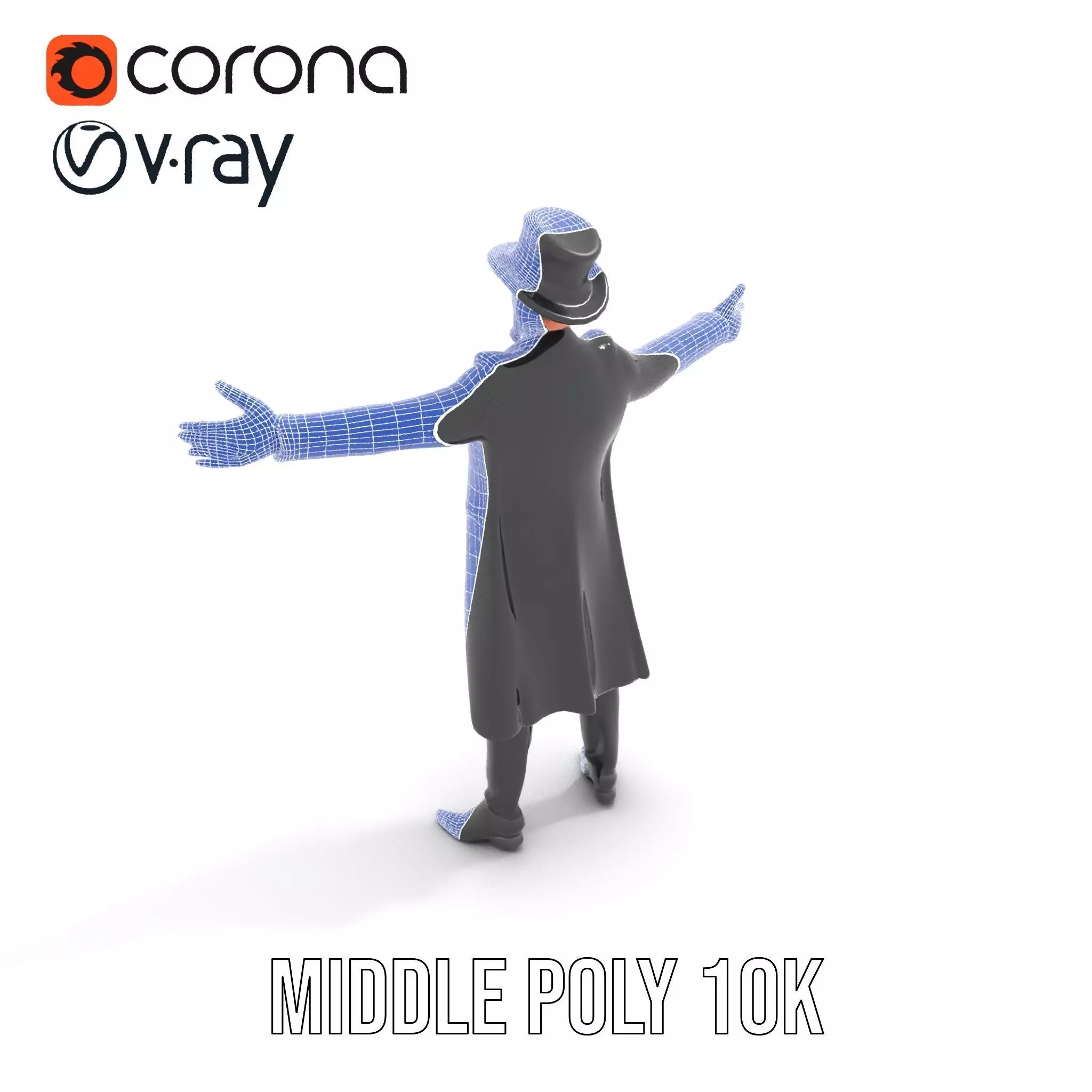 Elegant Victorian Gentleman model pack Low-poly 3D model_13