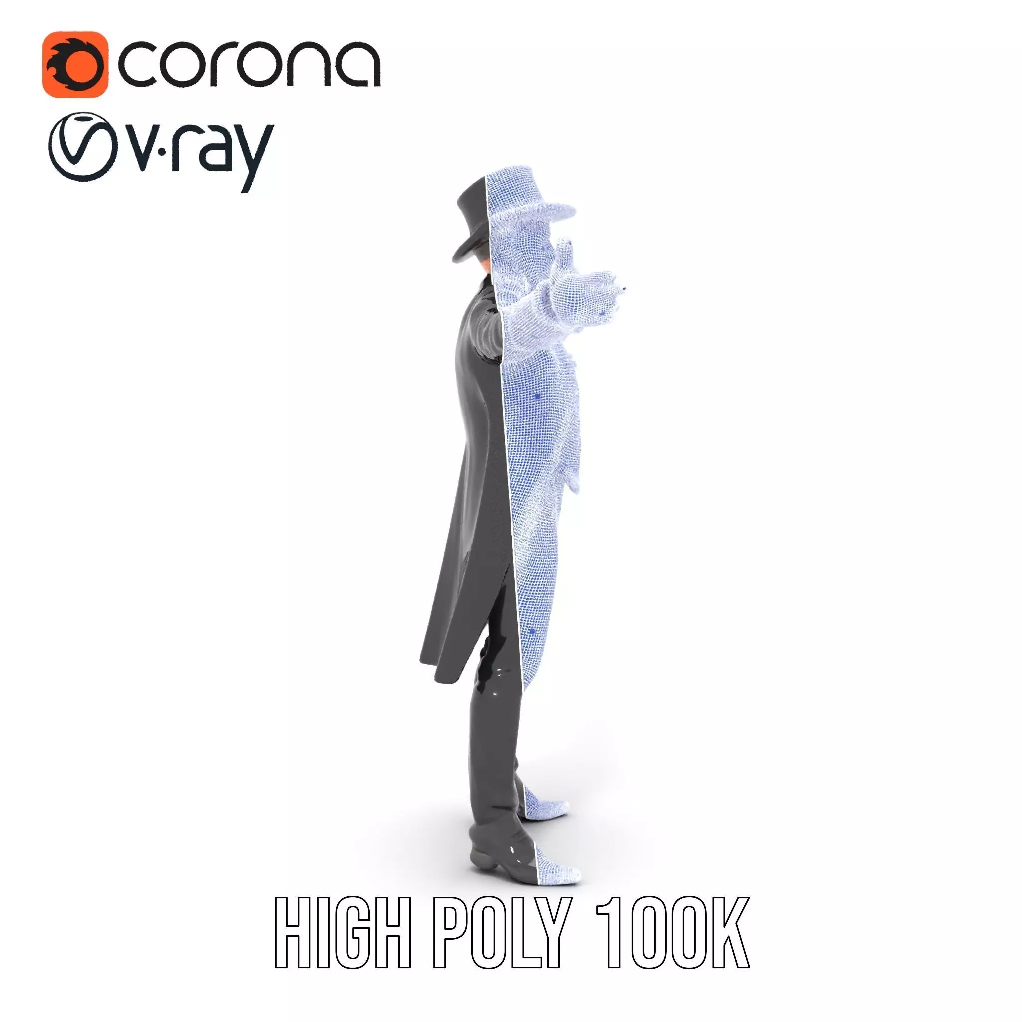 Elegant Victorian Gentleman model pack Low-poly 3D model_31