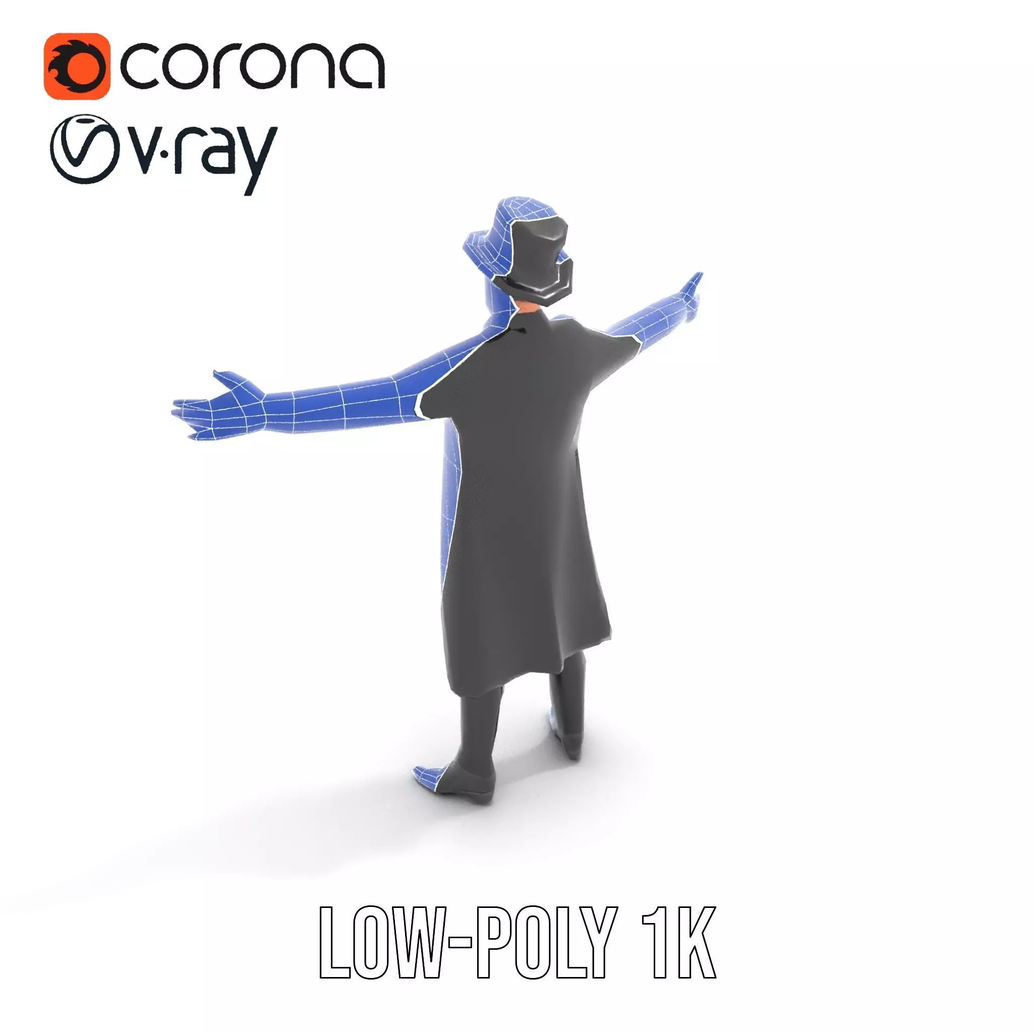 Elegant Victorian Gentleman model pack Low-poly 3D model_12