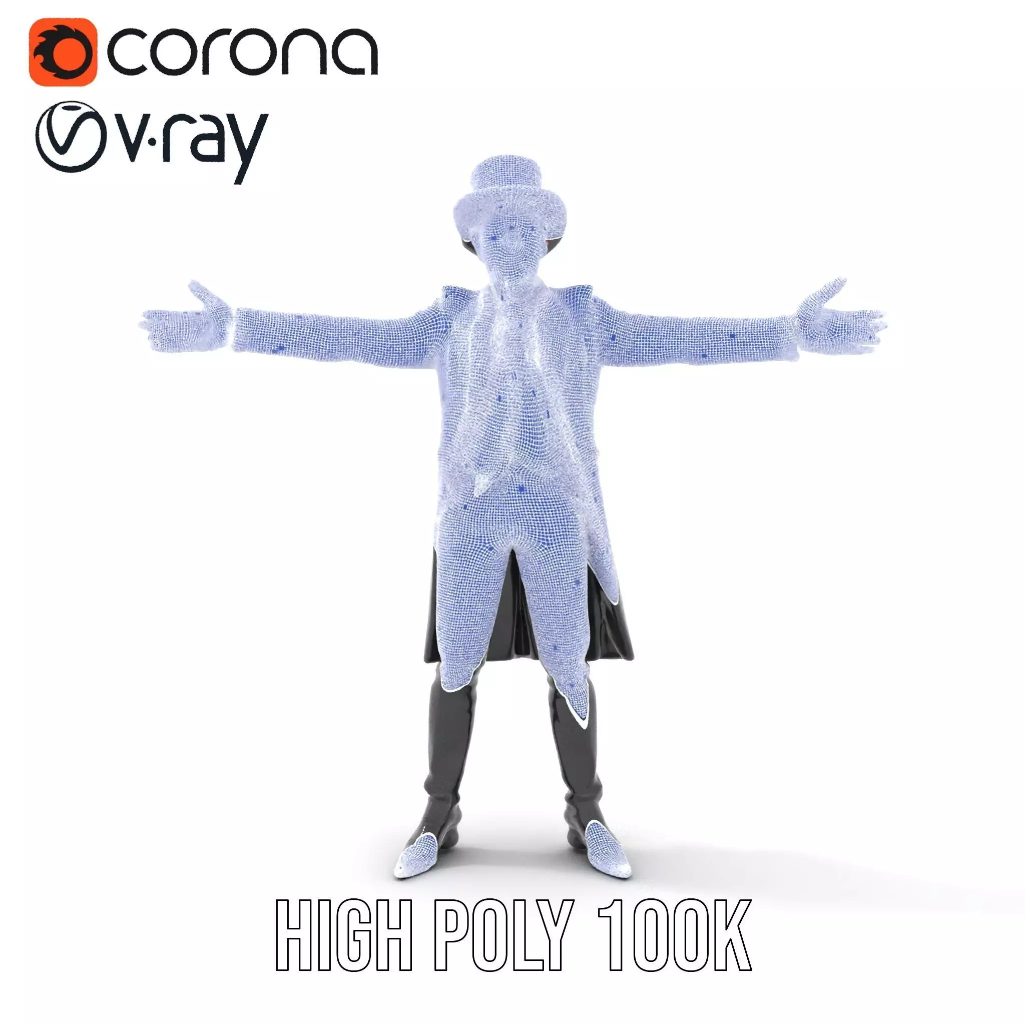 Elegant Victorian Gentleman model pack Low-poly 3D model_34