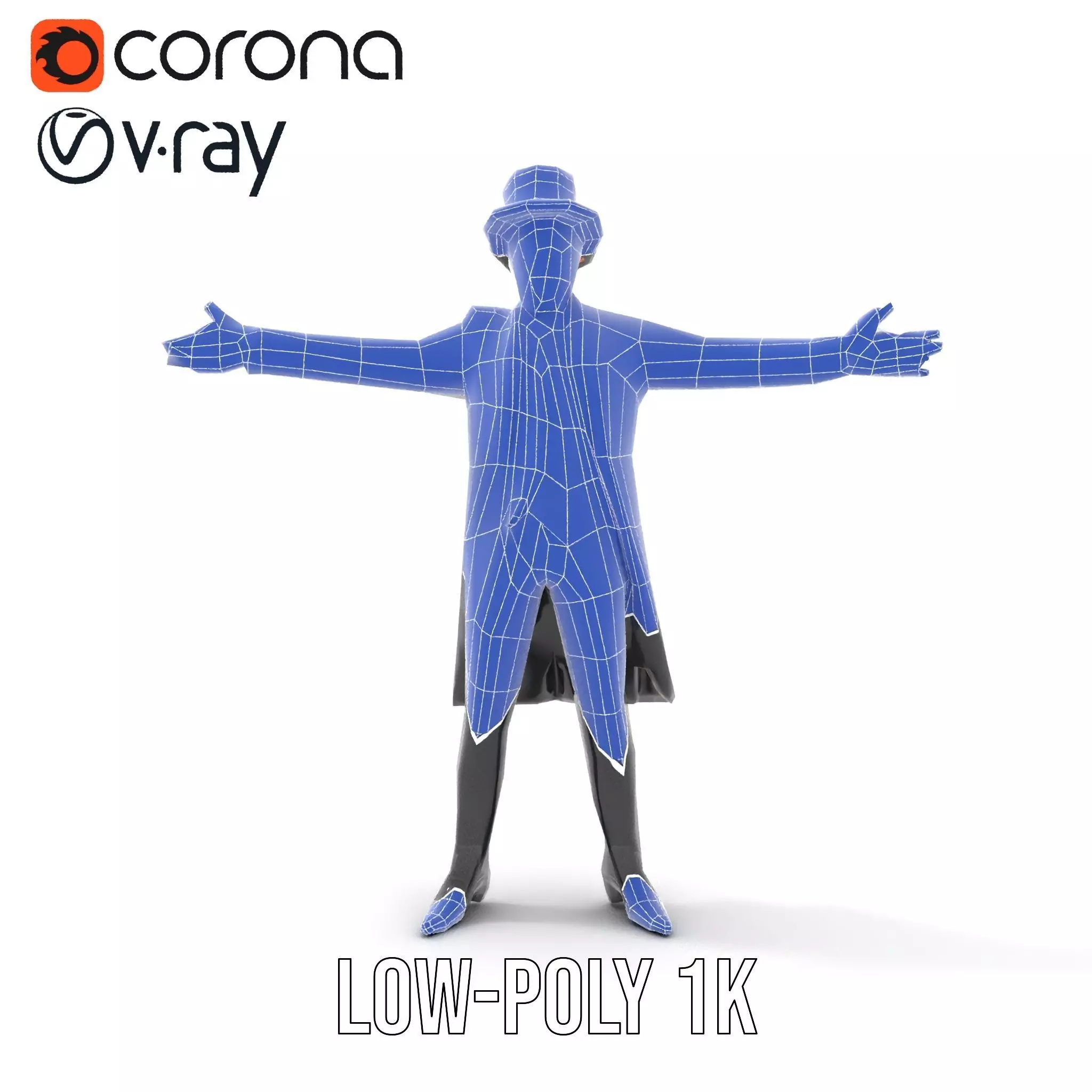 Elegant Victorian Gentleman model pack Low-poly 3D model_24