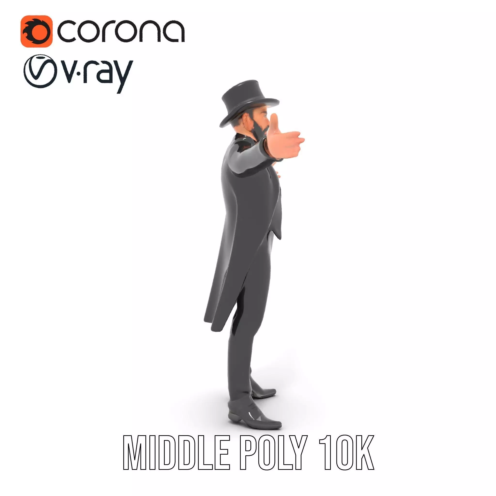 Elegant Victorian Gentleman model pack Low-poly 3D model_6