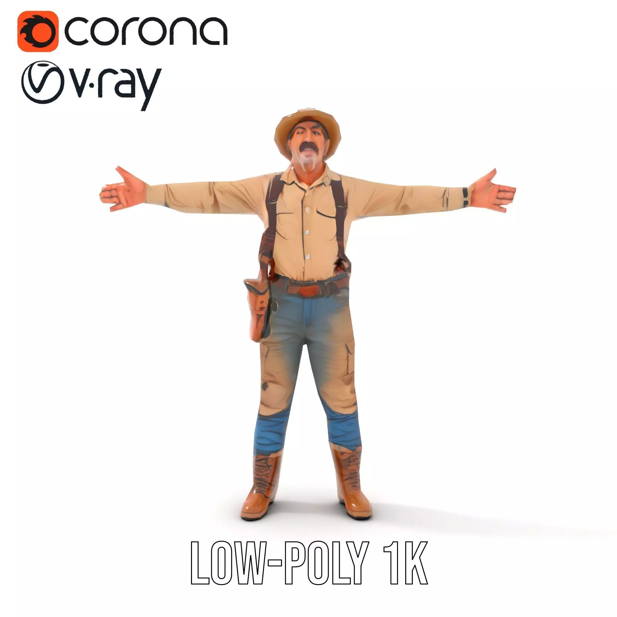 Explorer Adventurer Outfit model pack Low-poly 3D model_22