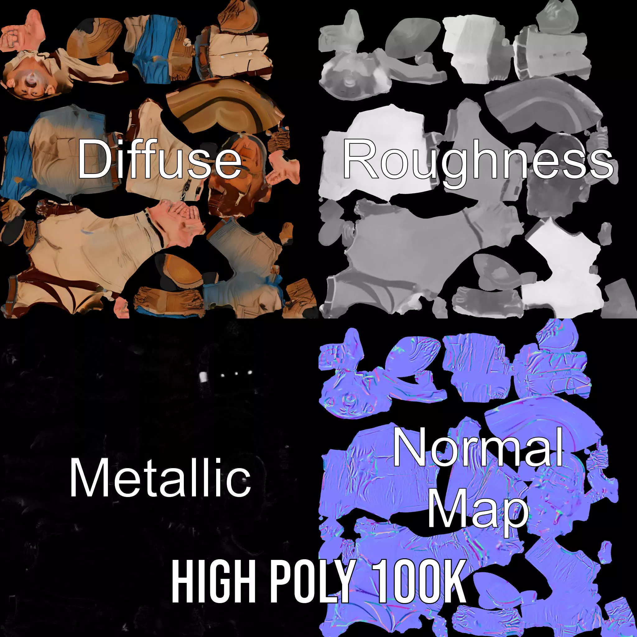 Explorer Adventurer Outfit model pack Low-poly 3D model_3