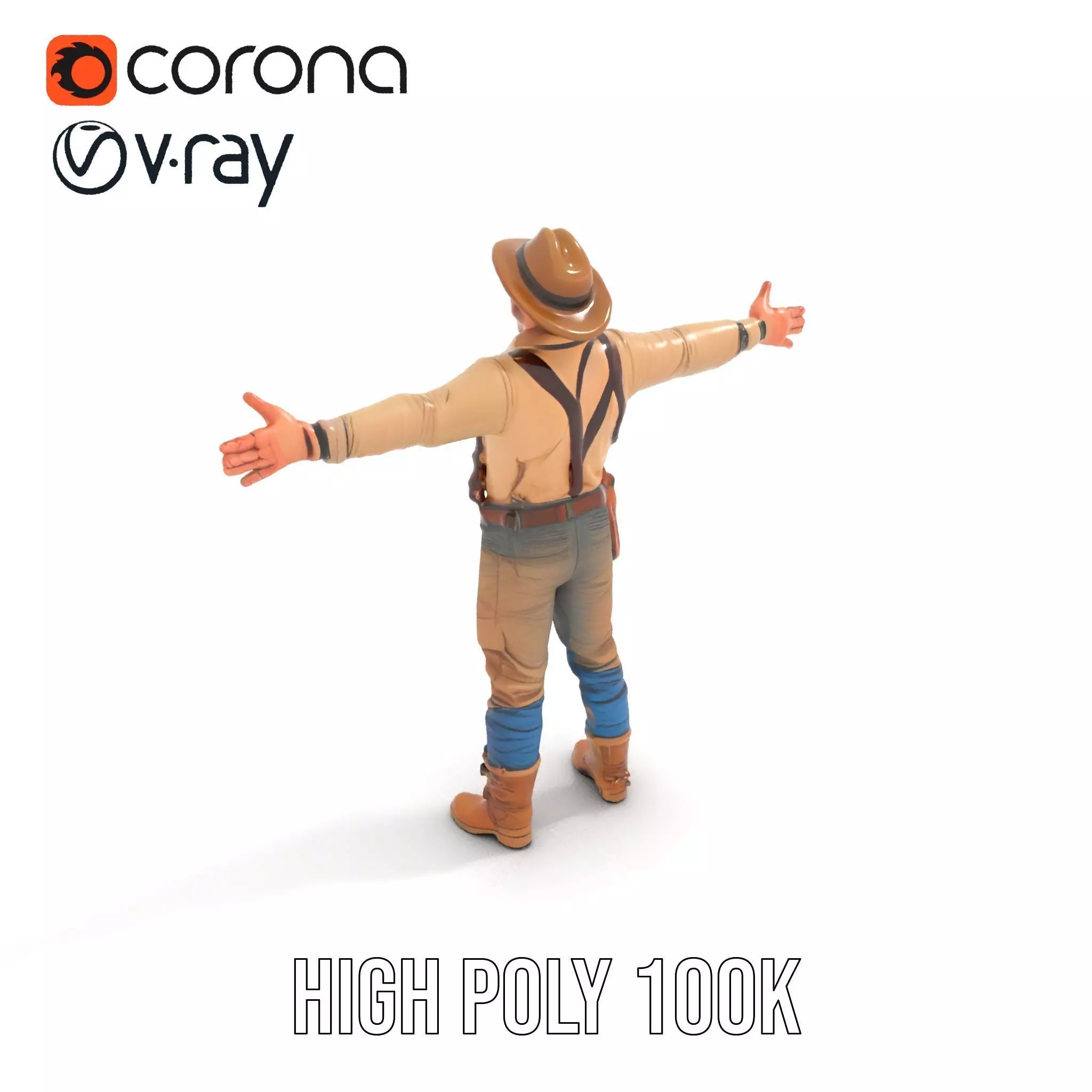 Explorer Adventurer Outfit model pack Low-poly 3D model_15