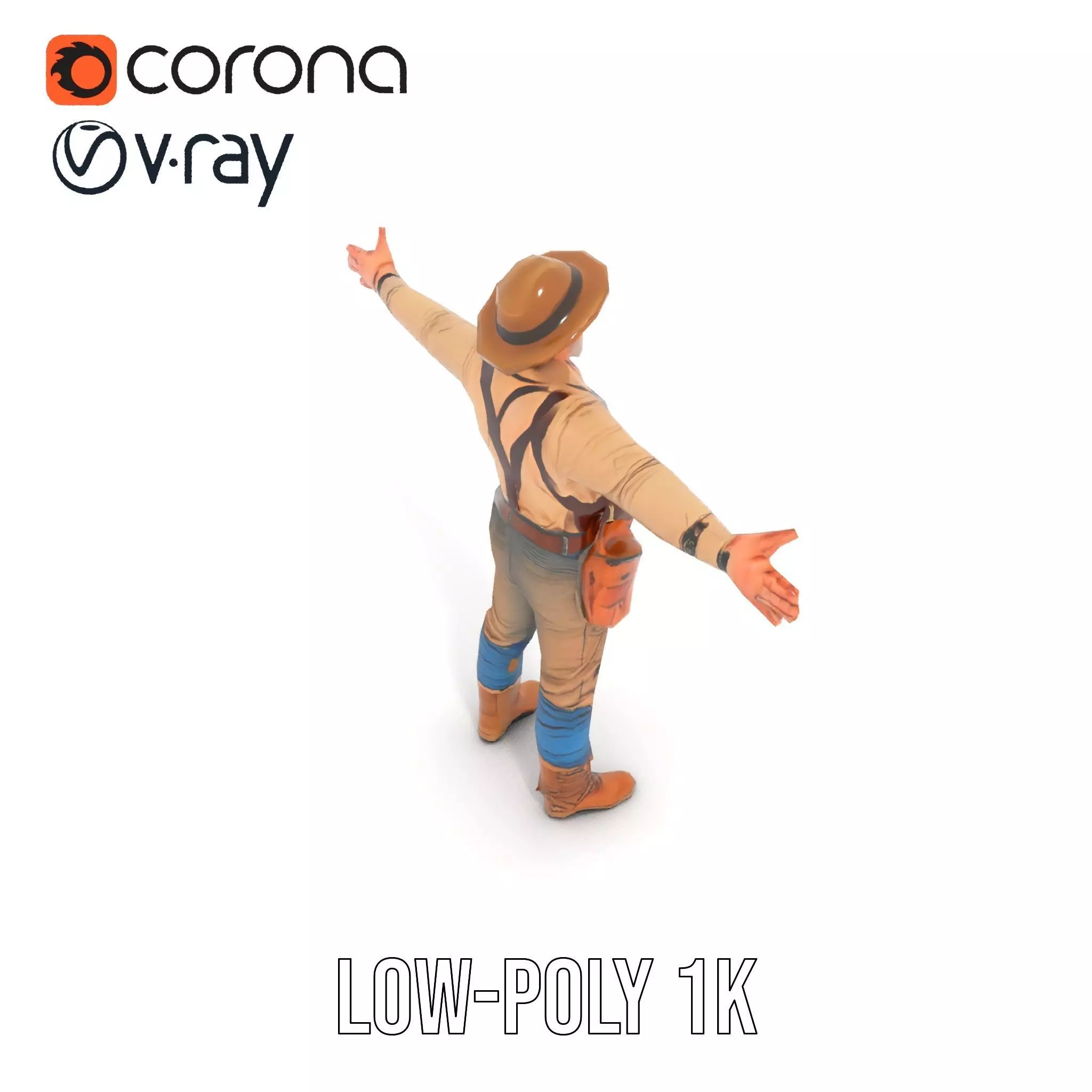 Explorer Adventurer Outfit model pack Low-poly 3D model_12