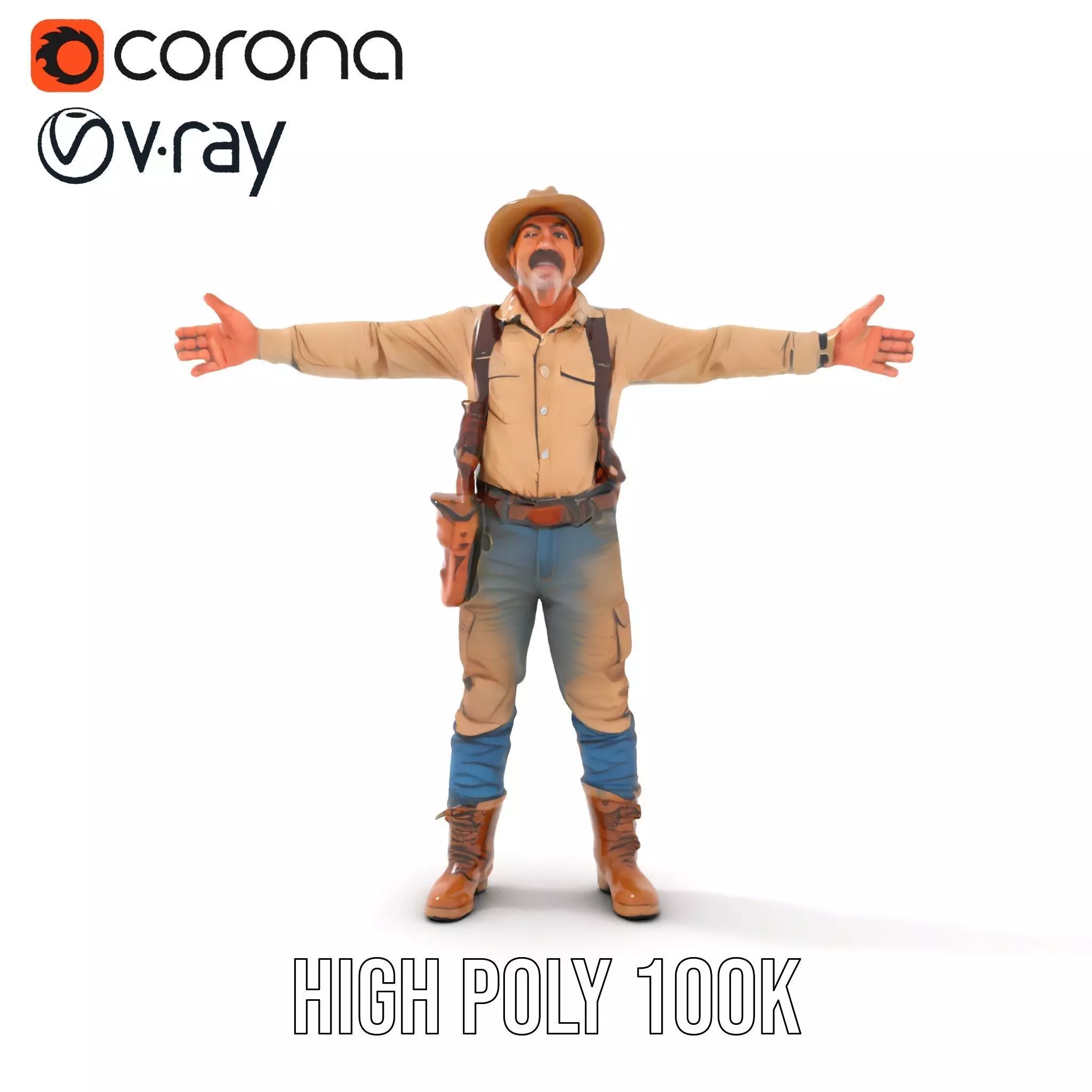 Explorer Adventurer Outfit model pack Low-poly 3D model_25