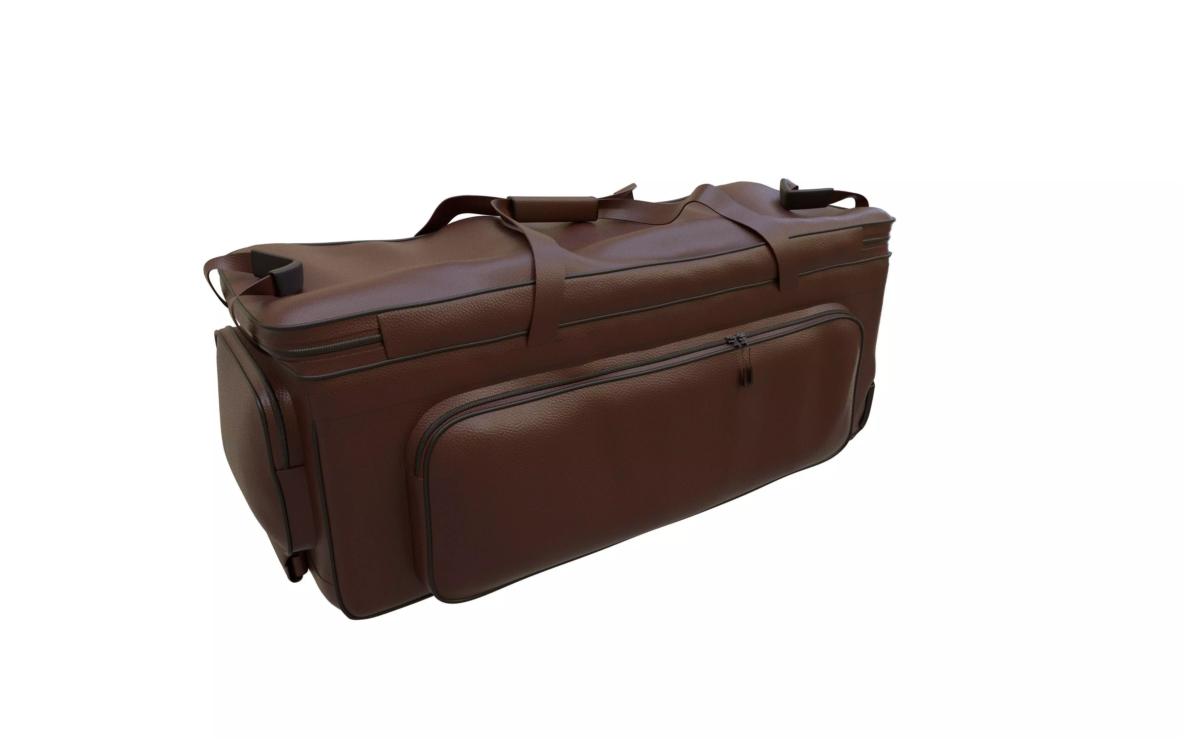 Travel Duffel Bag with Wheels Low-poly 3D model_1