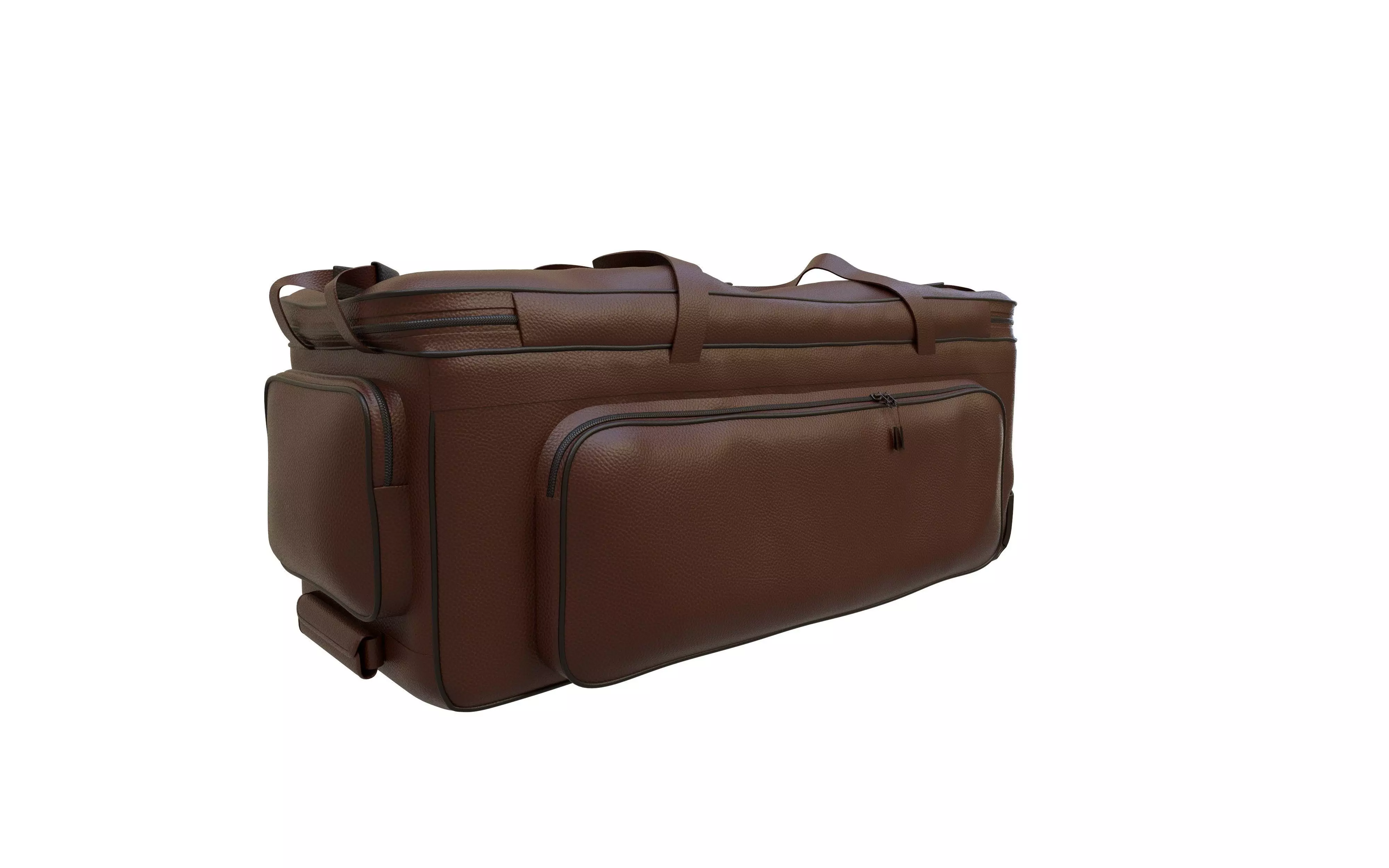 Travel Duffel Bag with Wheels Low-poly 3D model_8