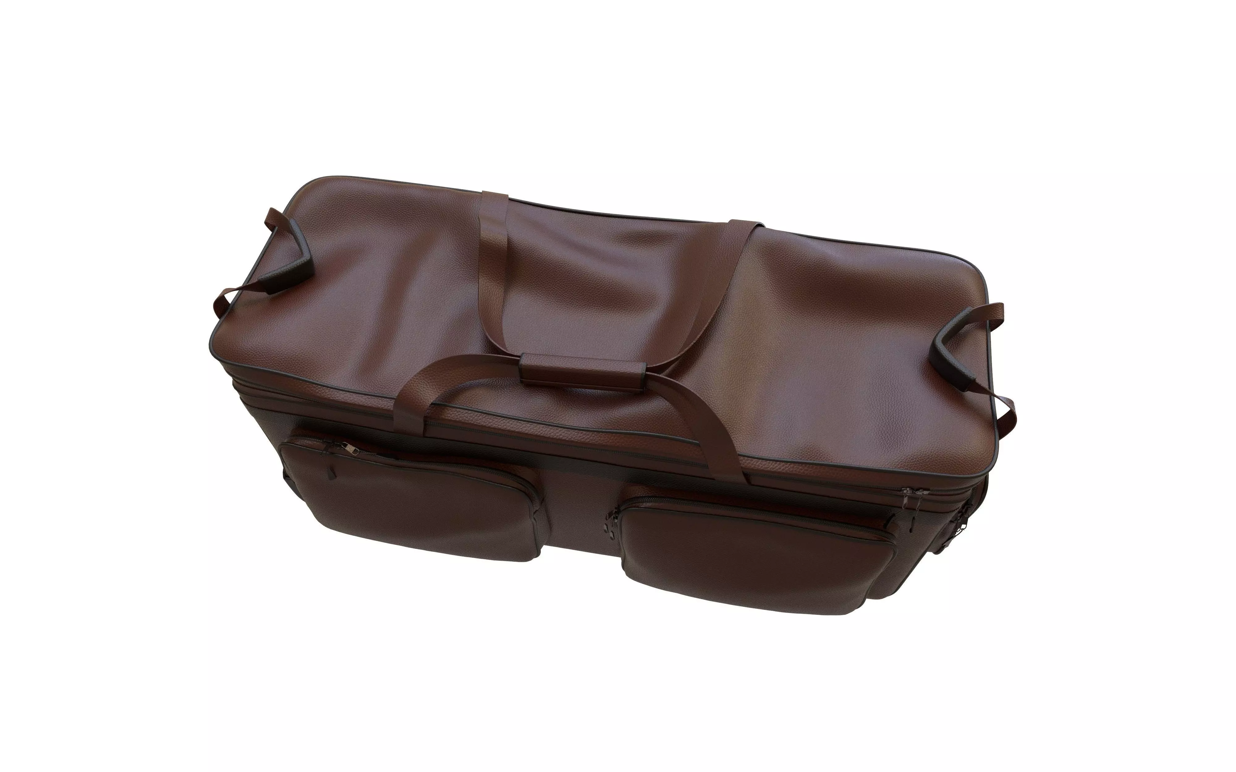 Travel Duffel Bag with Wheels Low-poly 3D model_3