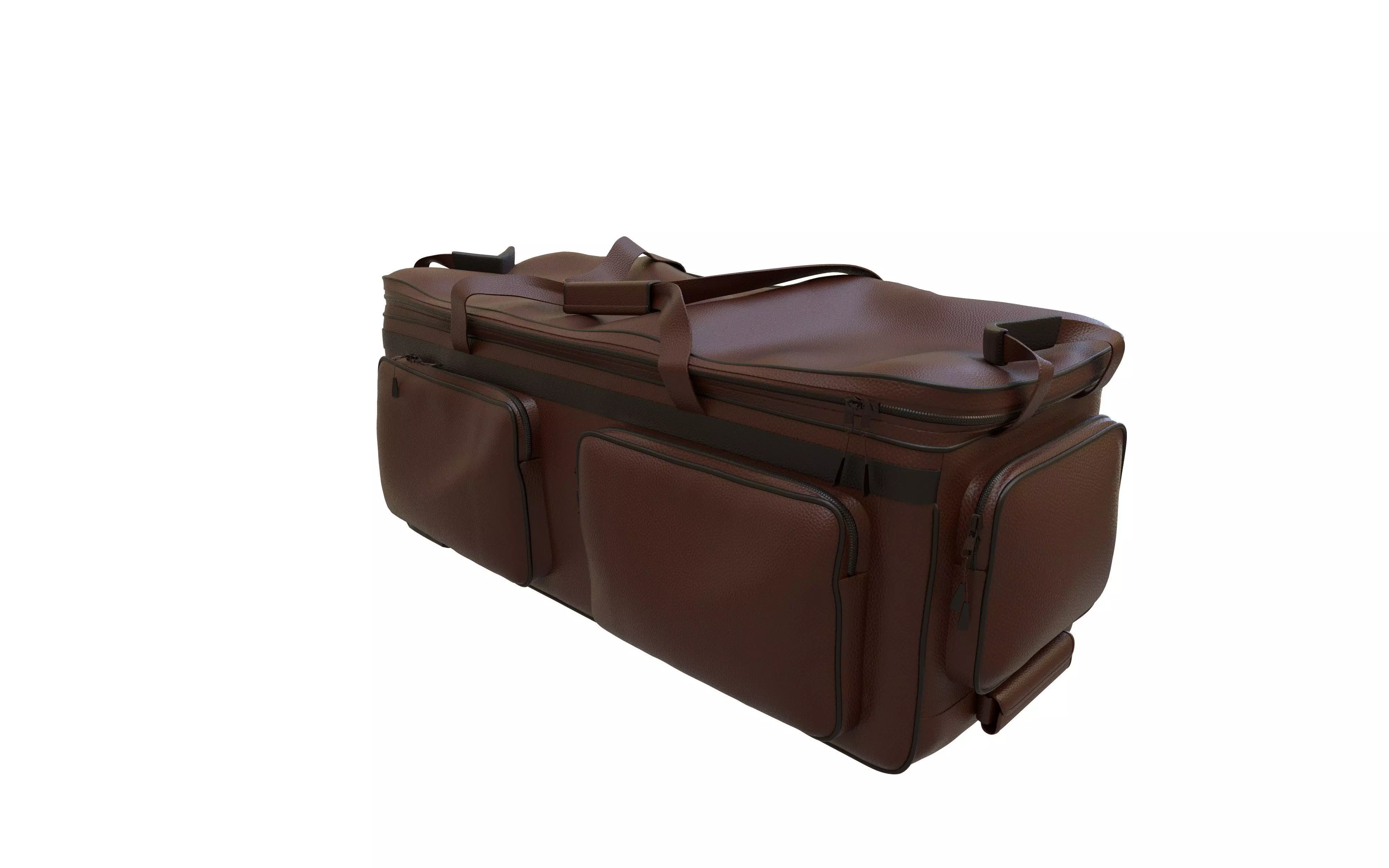 Travel Duffel Bag with Wheels Low-poly 3D model_2