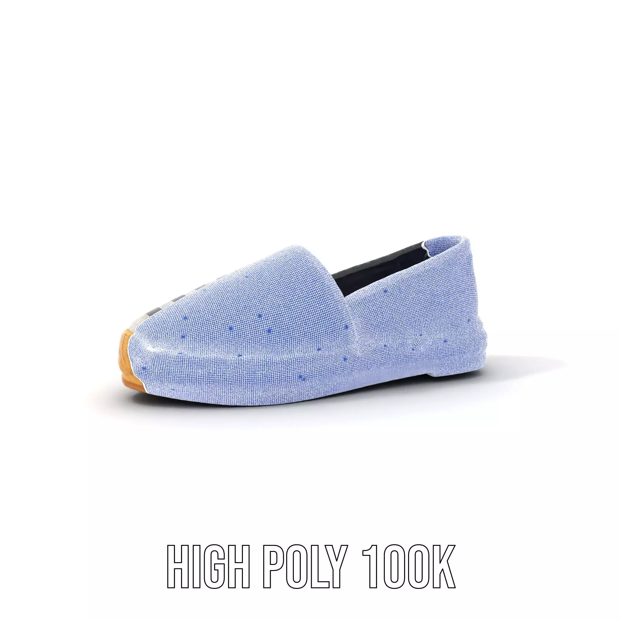 Striped Espadrille Shoe model pack Low-poly 3D model_4