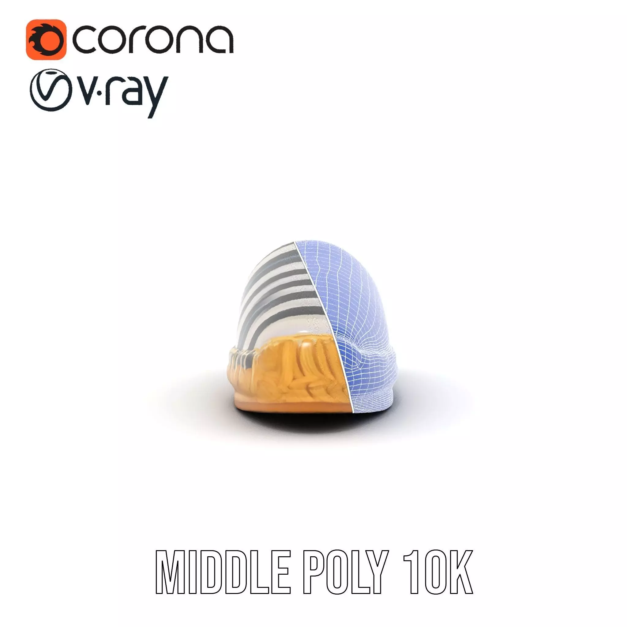 Striped Espadrille Shoe model pack Low-poly 3D model_24