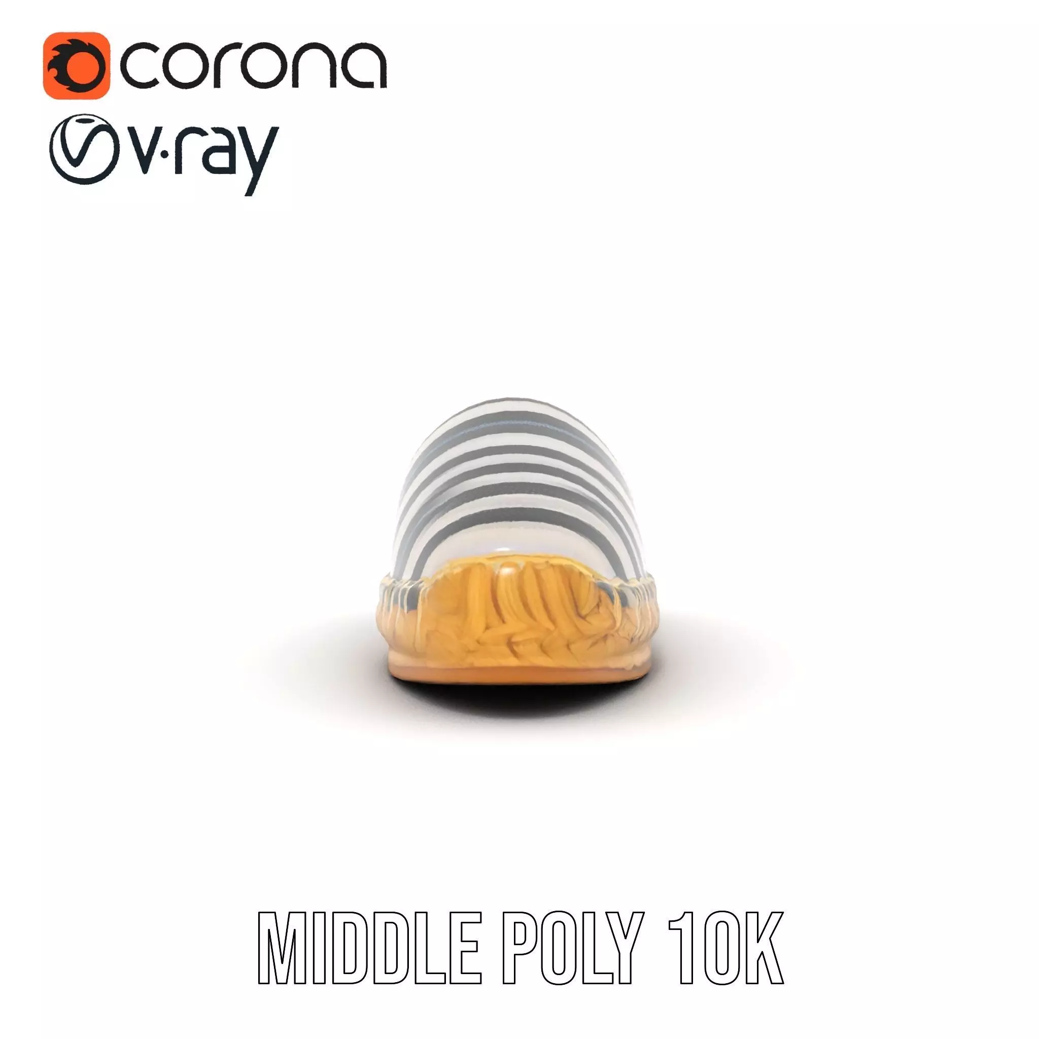 Striped Espadrille Shoe model pack Low-poly 3D model_6