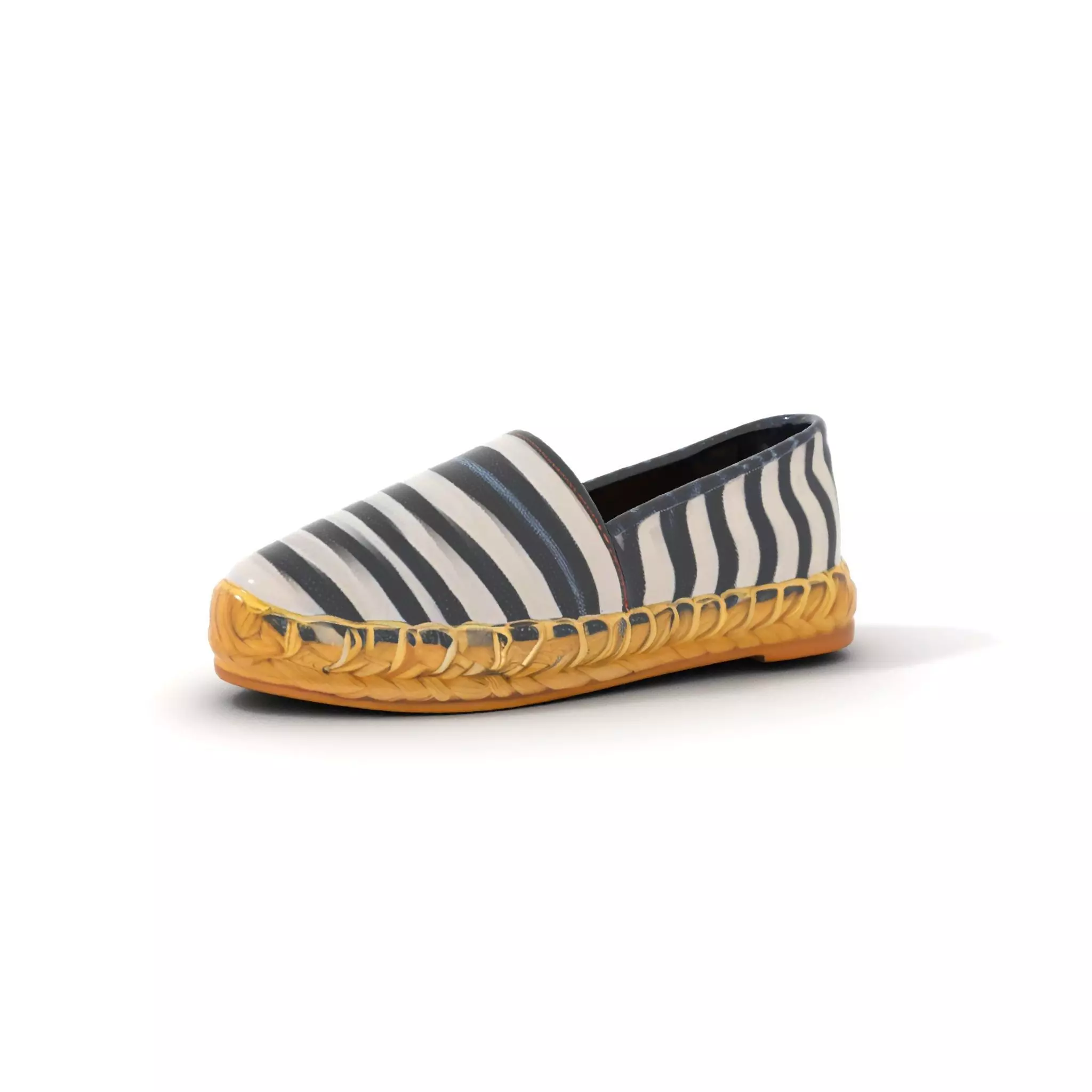 Striped Espadrille Shoe model pack Low-poly 3D model_13