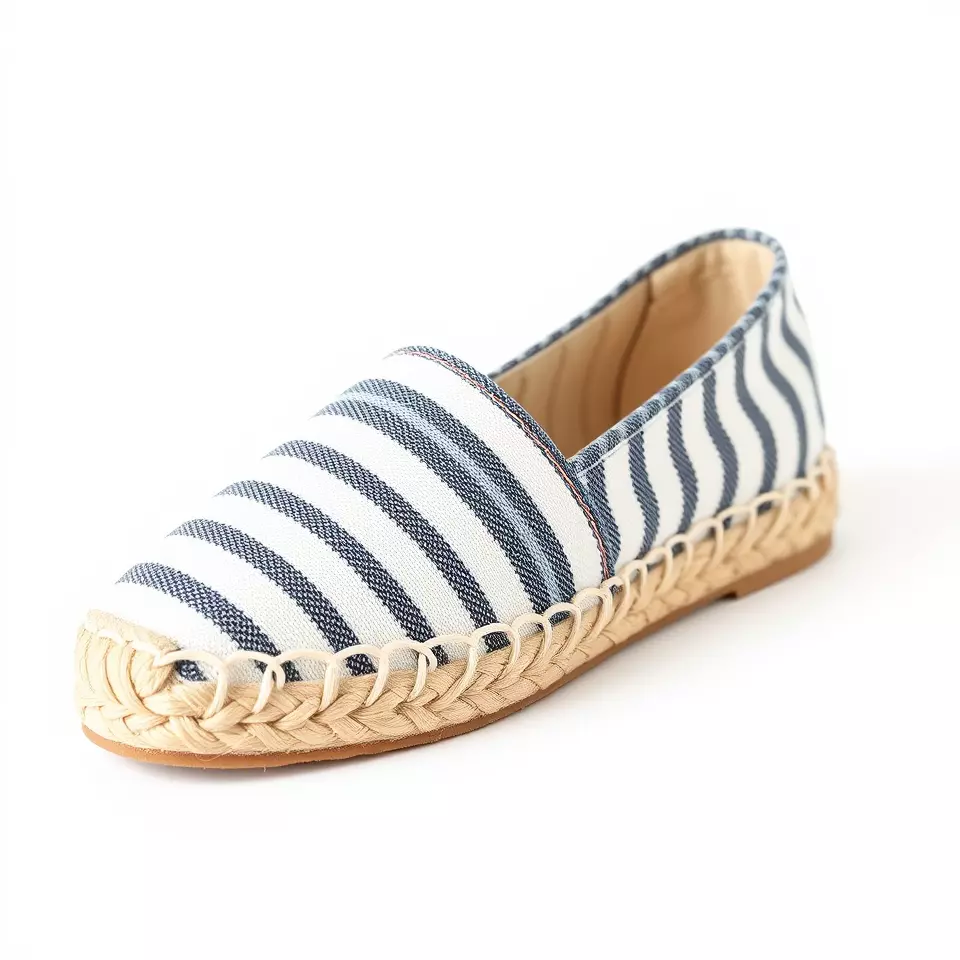 Striped Espadrille Shoe model pack Low-poly 3D model_2