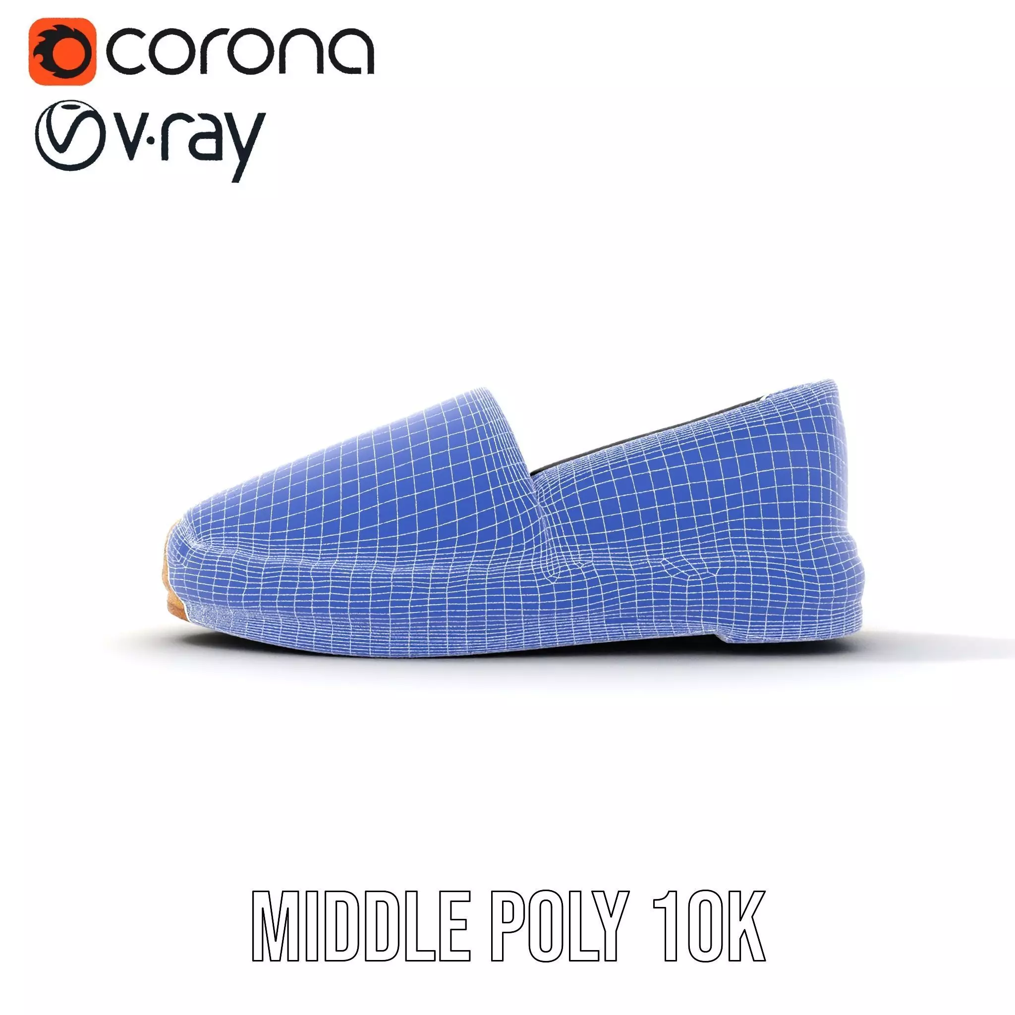 Striped Espadrille Shoe model pack Low-poly 3D model_18