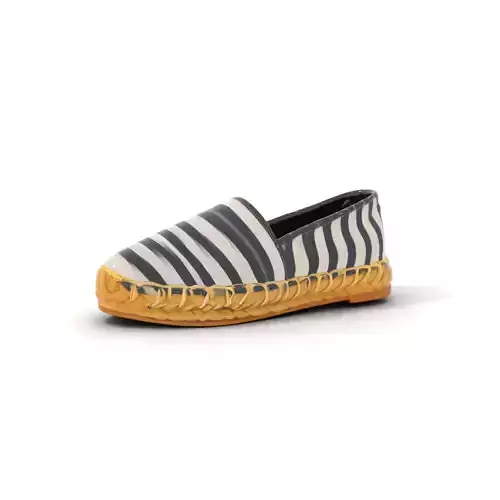 Striped Espadrille Shoe model pack Low-poly 3D model