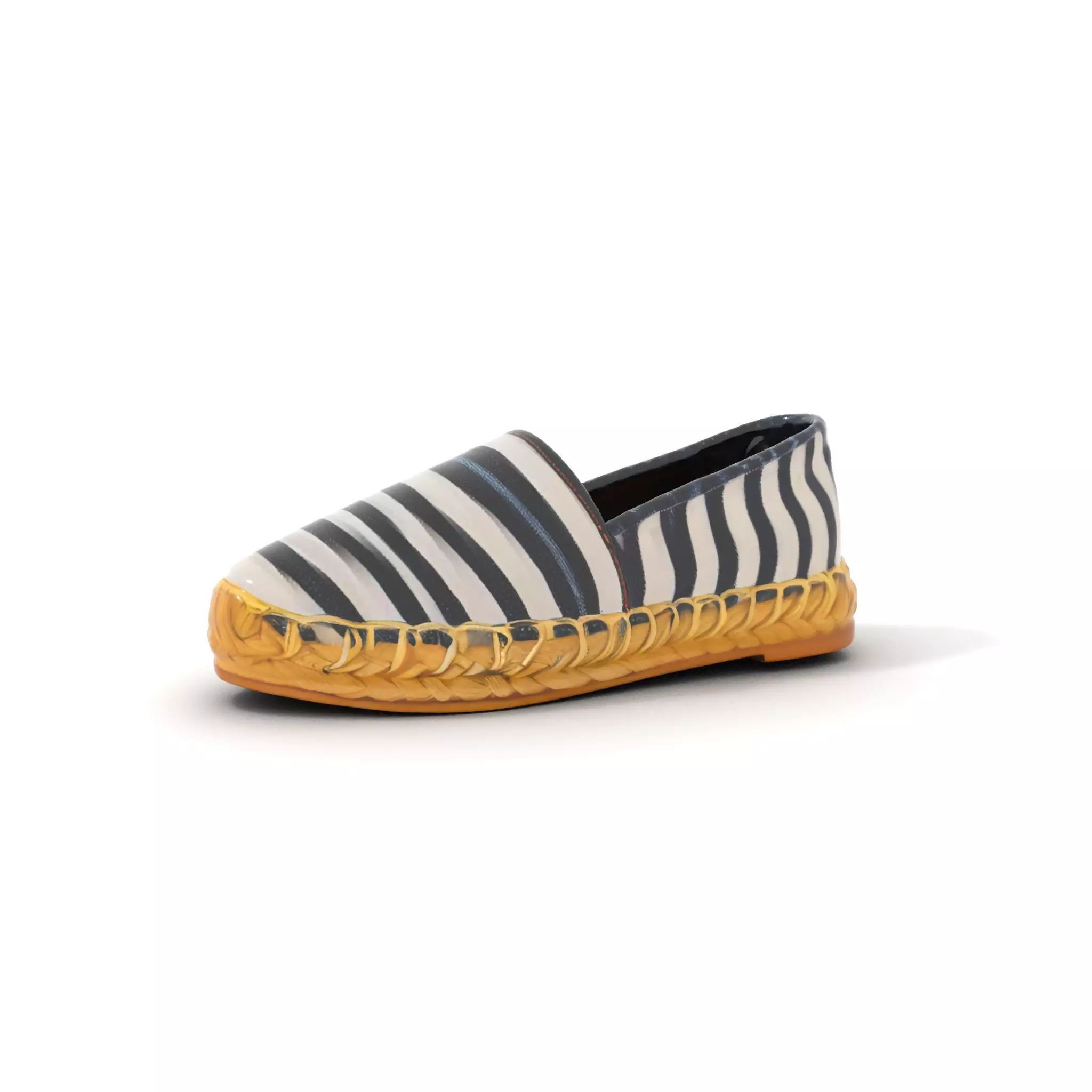 Striped Espadrille Shoe model pack Low-poly 3D model_0