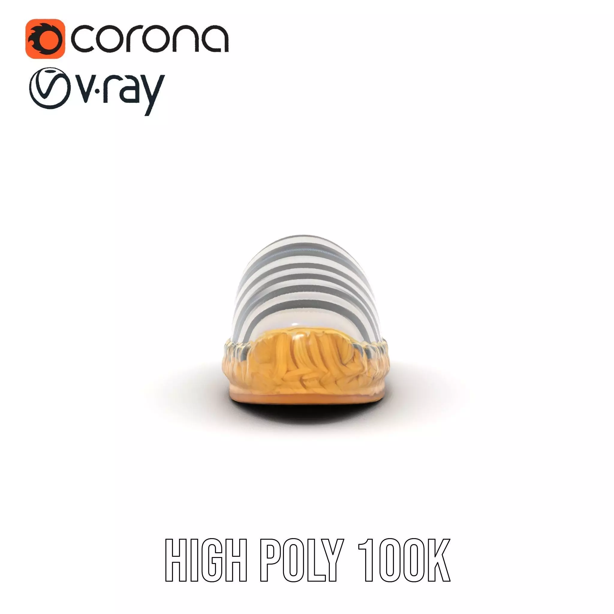 Striped Espadrille Shoe model pack Low-poly 3D model_23