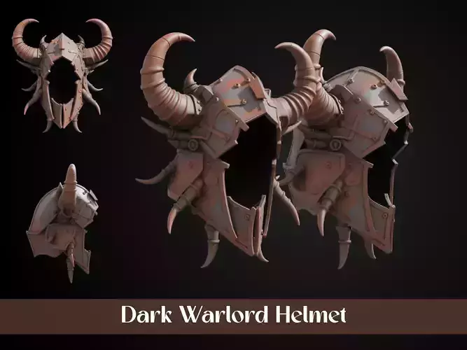 Stylized Orc Helmet - Dark Warlord