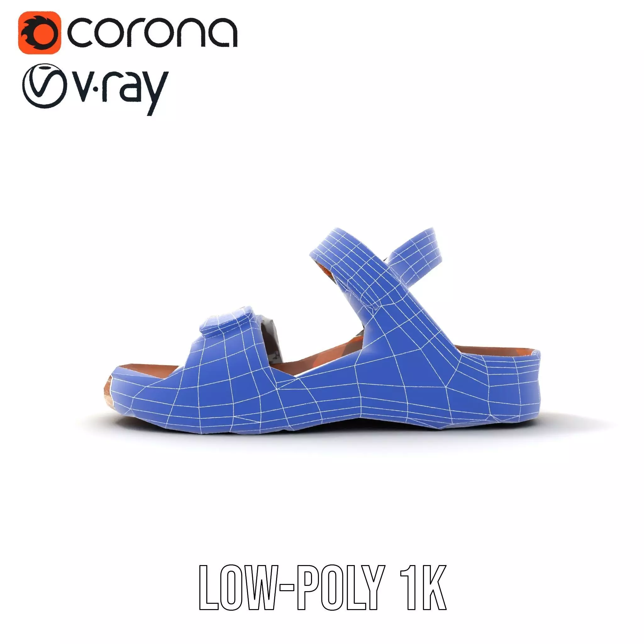 Snake Pattern Sandal model pack Low-poly 3D model_24